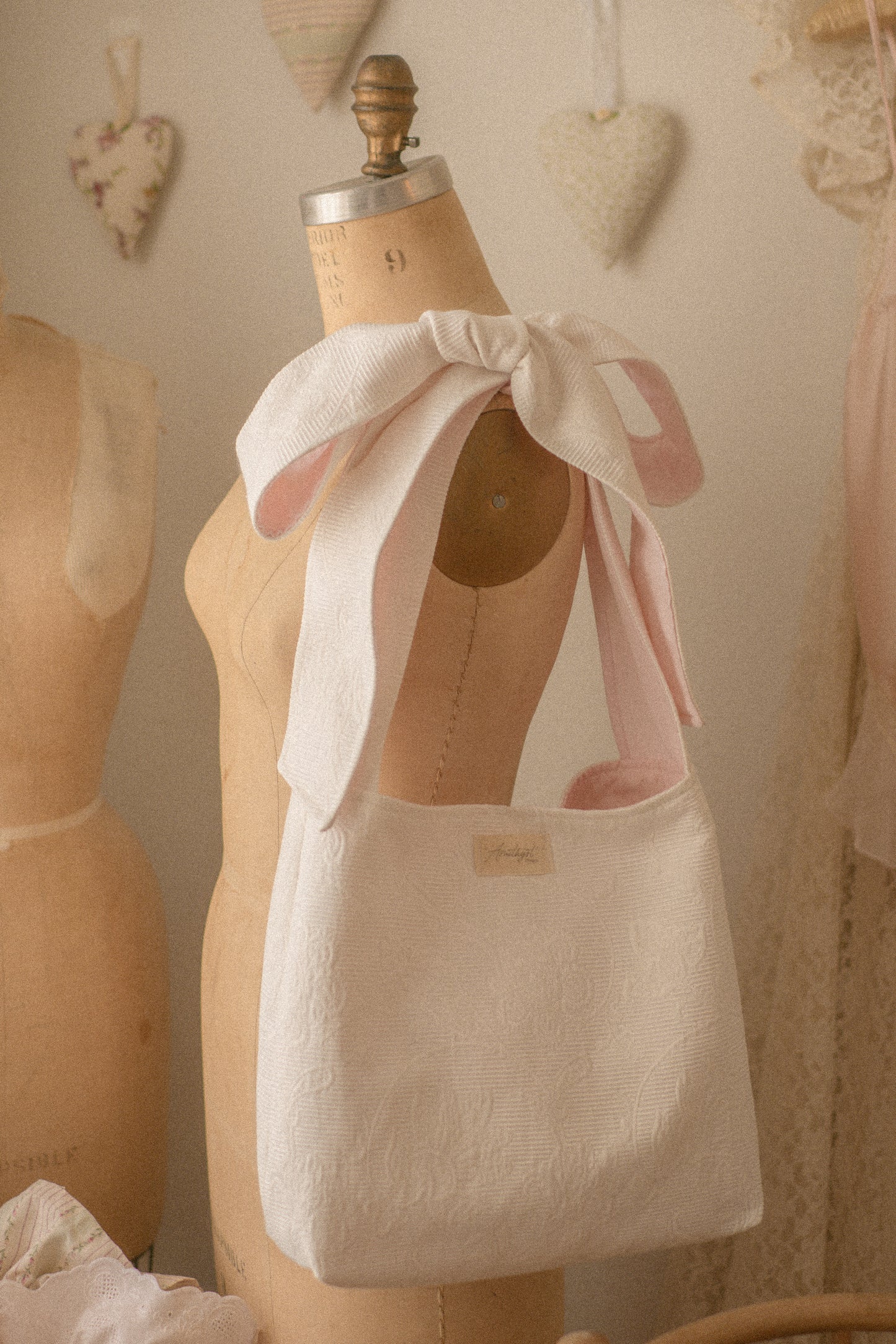 Handmade Ribbon reversible tote - Clara