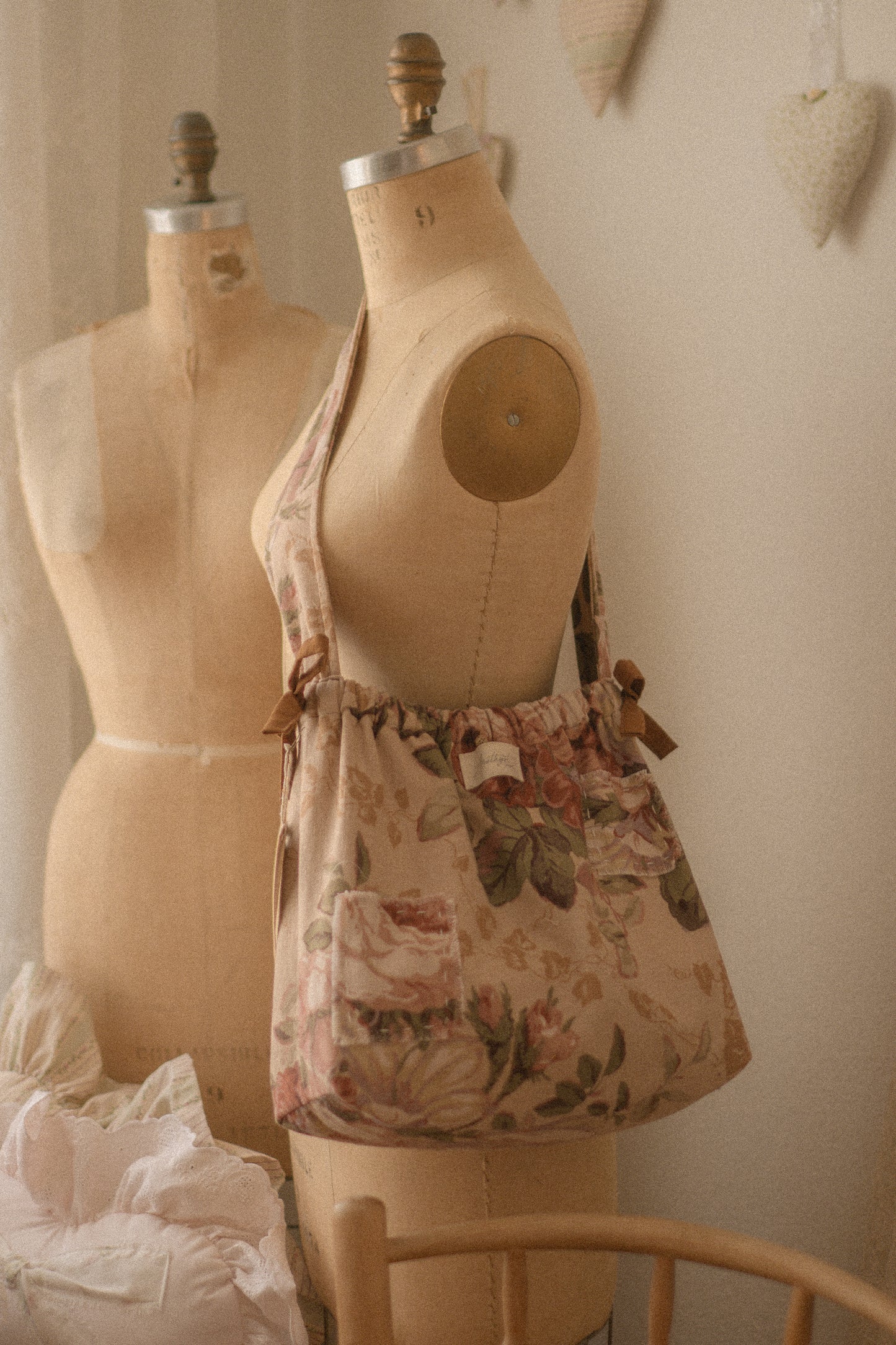 Handmade patchwork cotton tote bag - Romantique