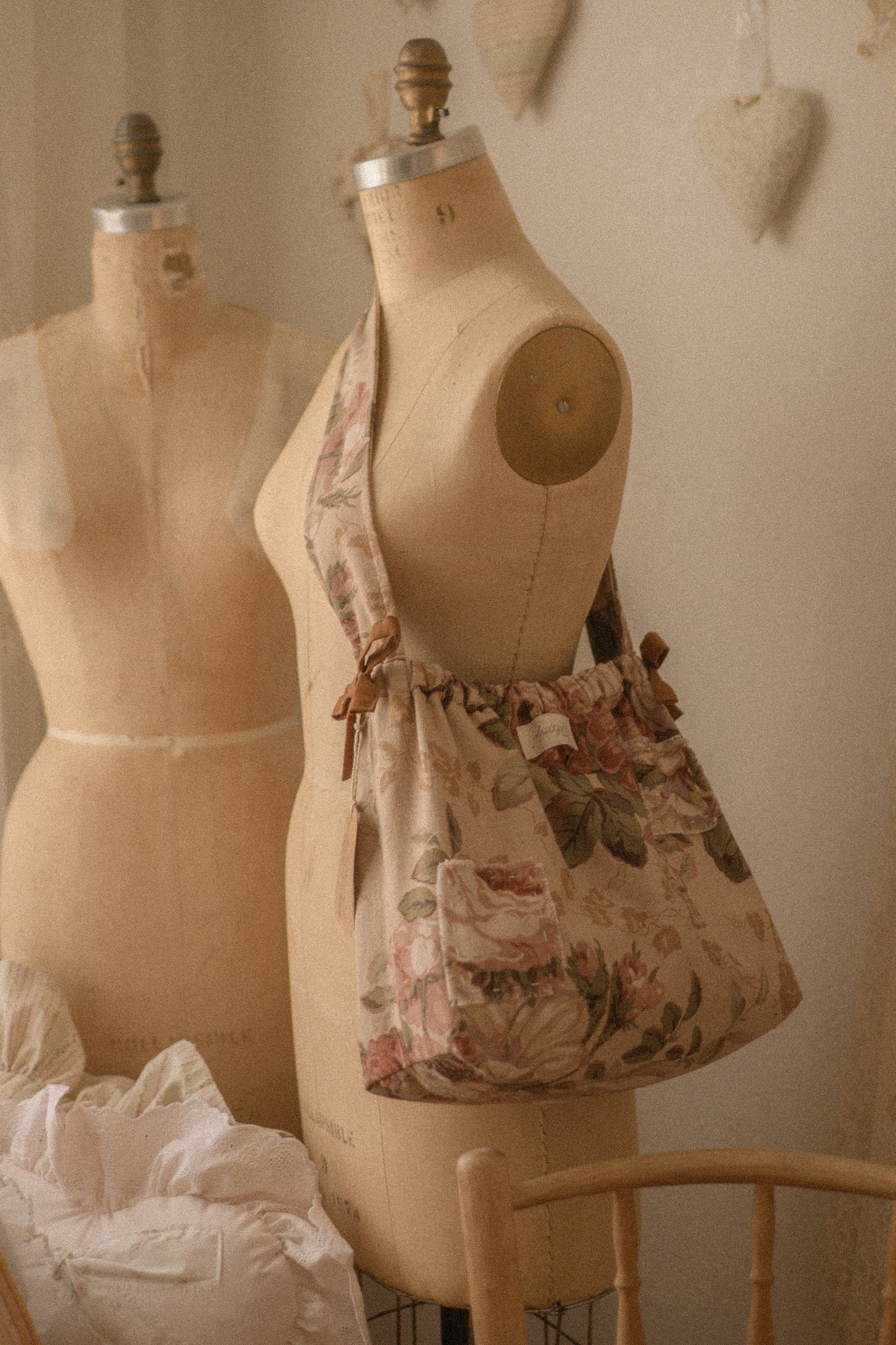 Handmade patchwork cotton tote bag - Romantique