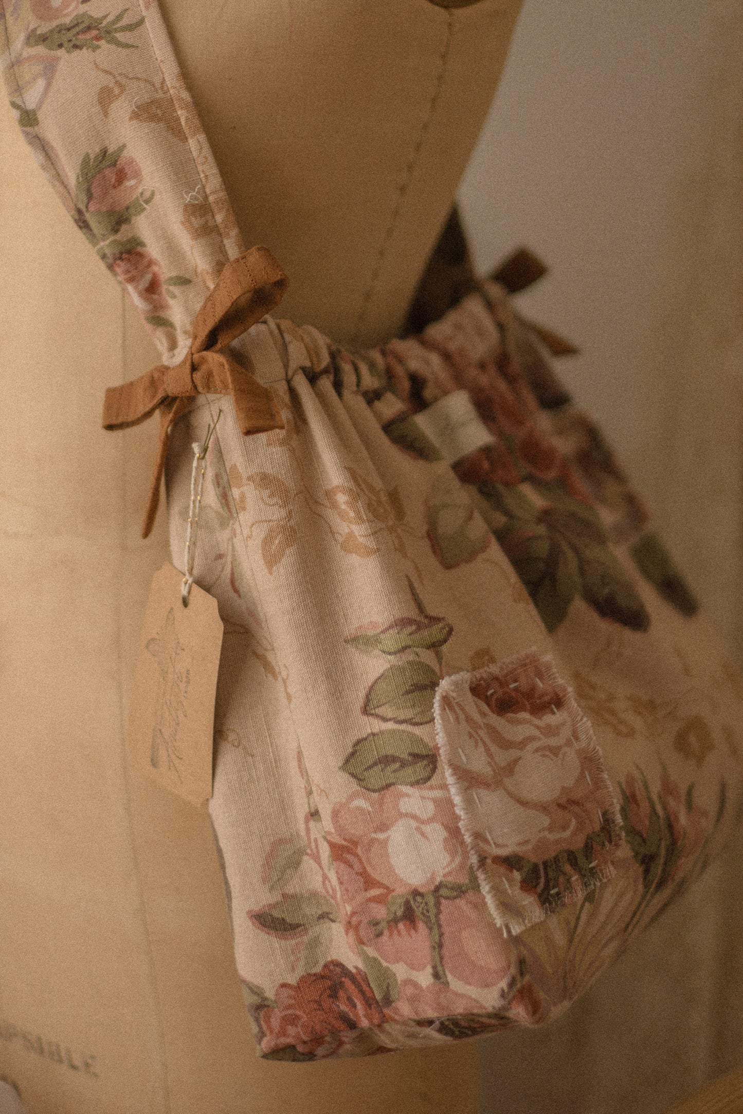 Handmade patchwork cotton tote bag - Romantique