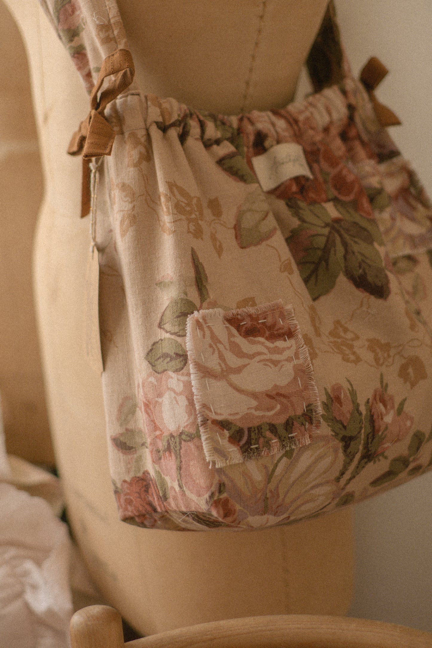 Handmade patchwork cotton tote bag - Romantique