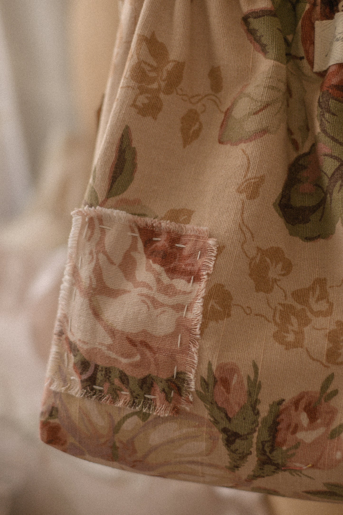 Handmade patchwork cotton tote bag - Romantique