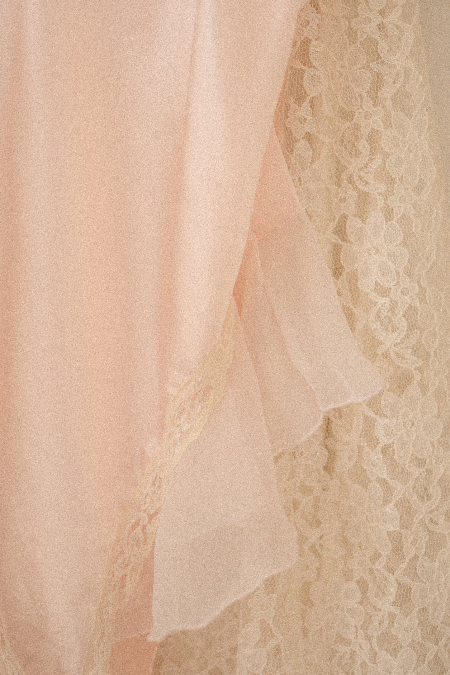 Vintage pink satin ruffled playsuit