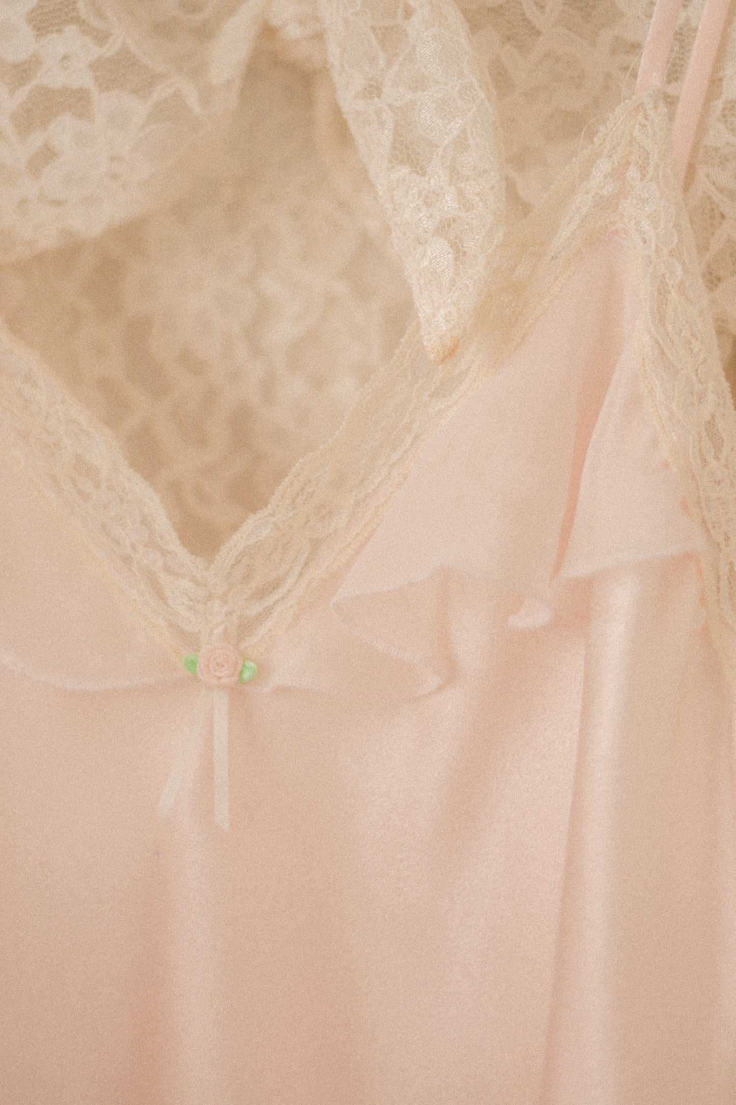 Vintage pink satin ruffled playsuit