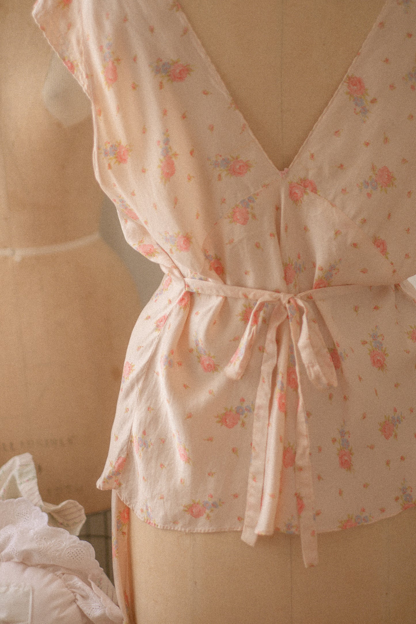 Vintage floral silk pyjama set
