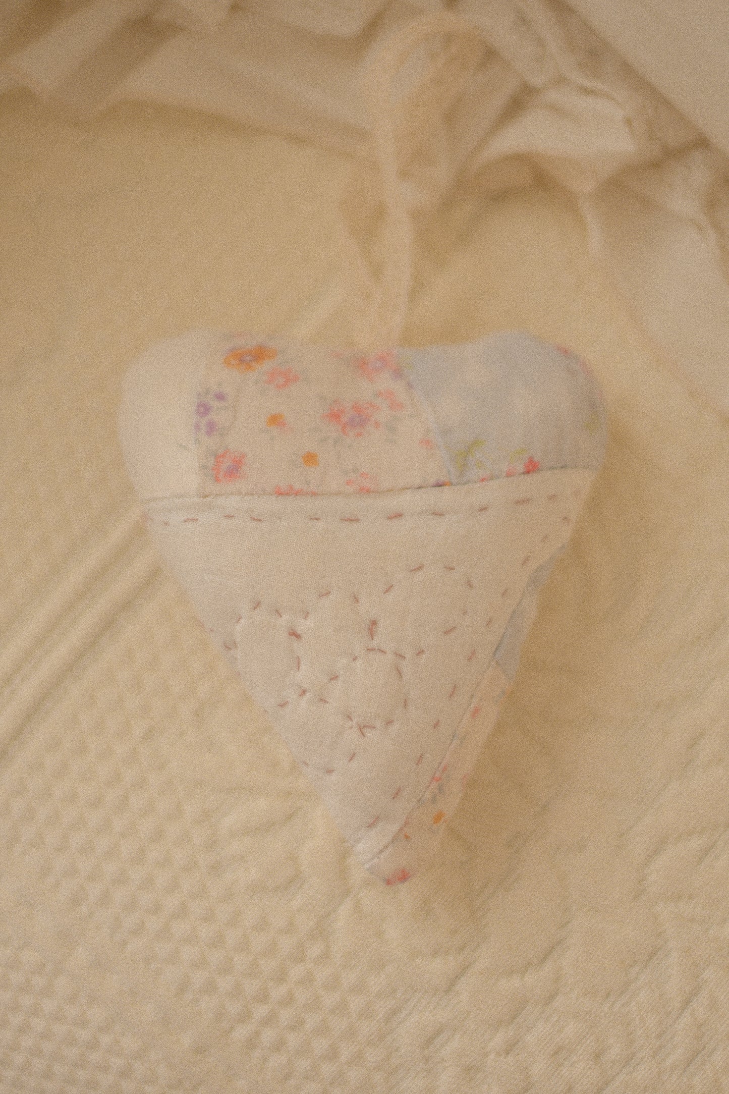 Handmade quilted heart shaped ornaments ♡