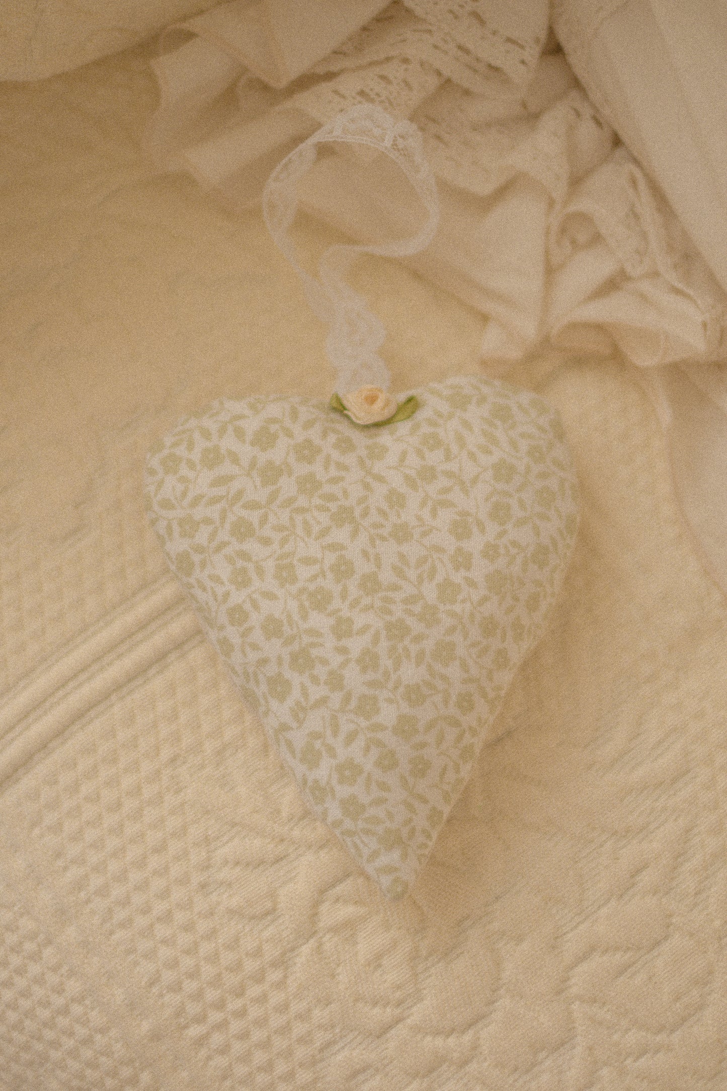 Handmade quilted heart shaped ornaments ♡