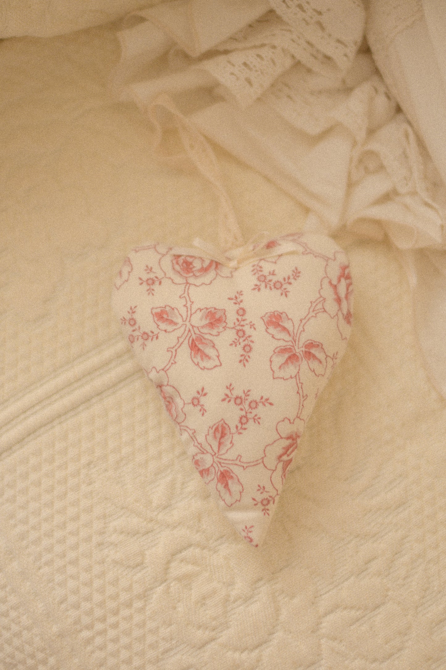 Handmade quilted heart shaped ornaments ♡