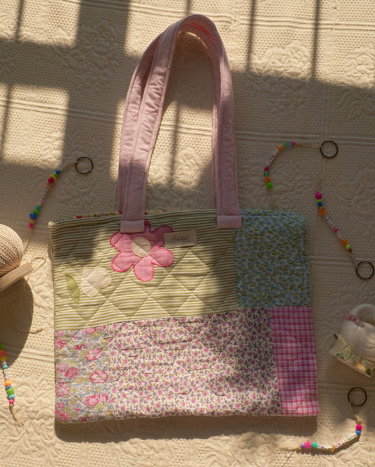 Handmade quilted reusable bag - Meena♡