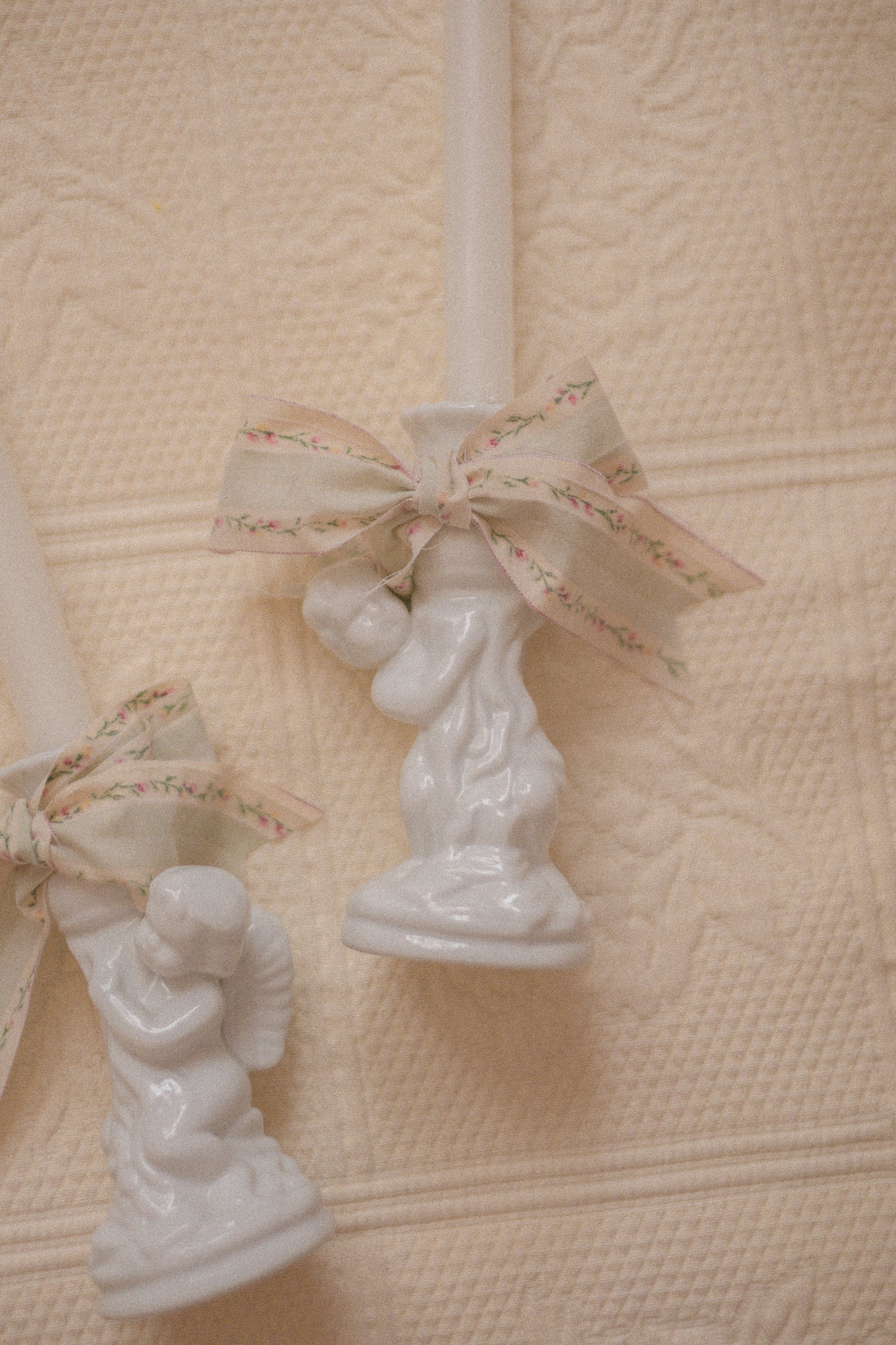 Vintage cherub tapered candle sticks
