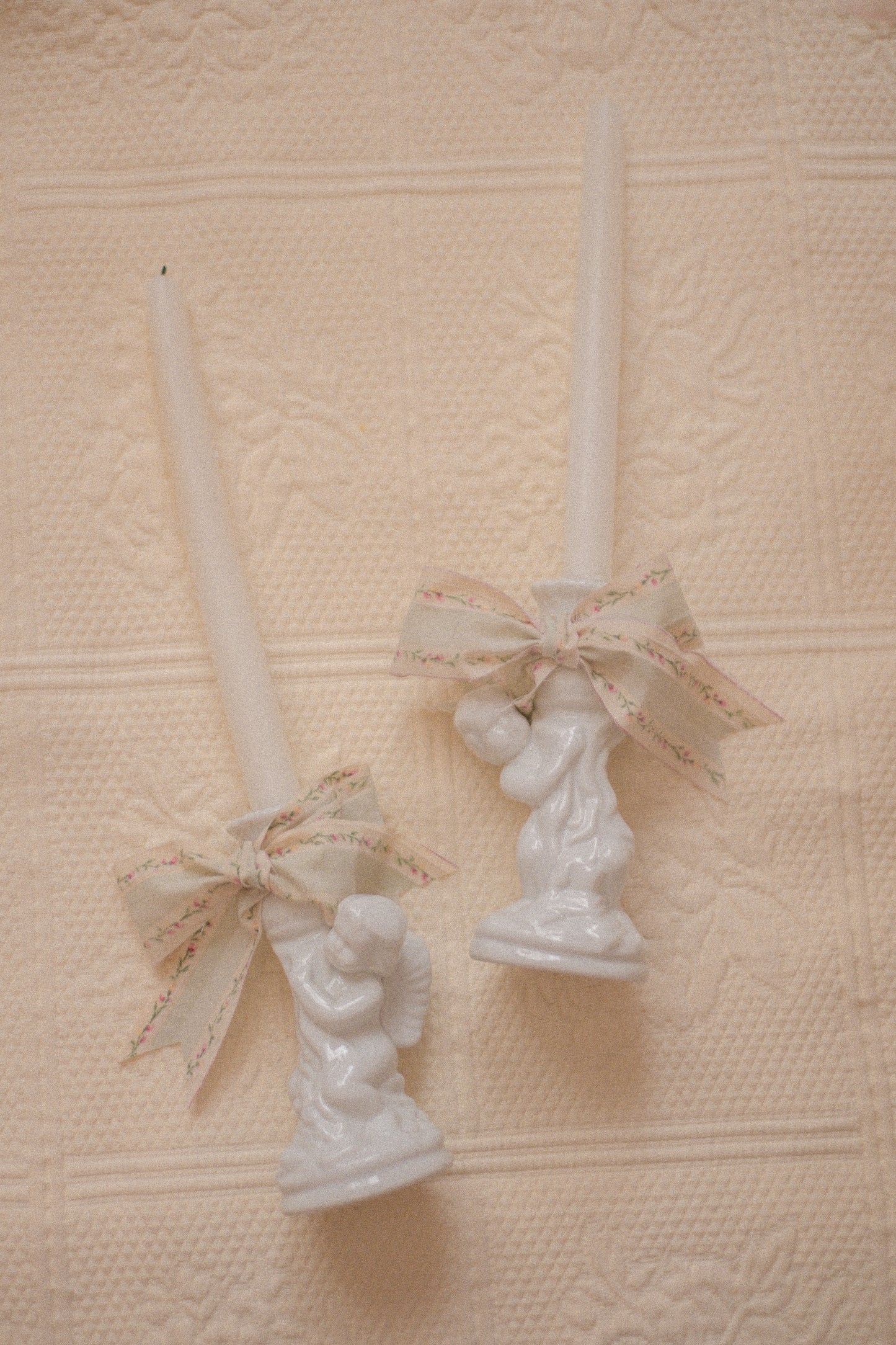 Vintage cherub tapered candle sticks