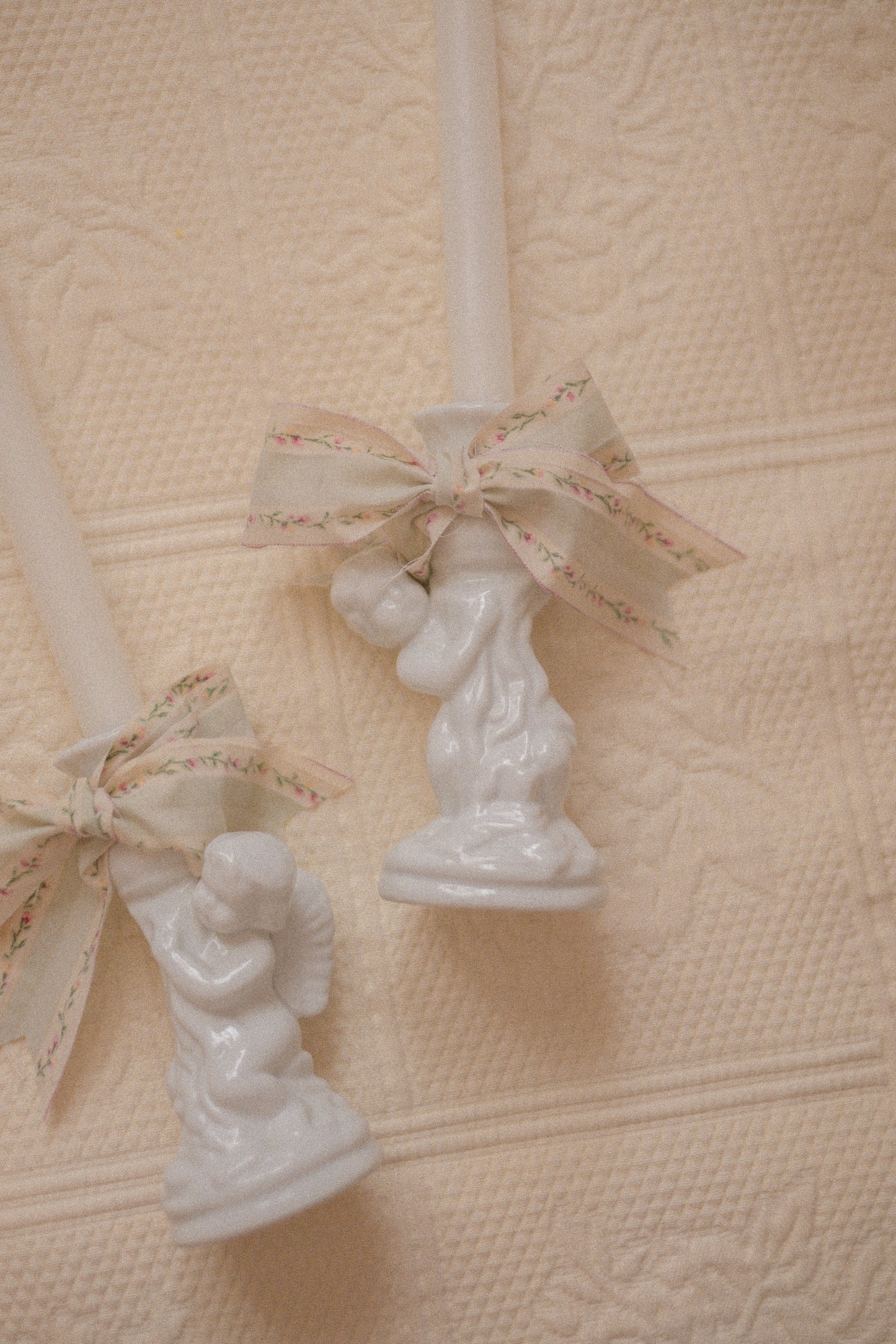 Vintage cherub tapered candle sticks