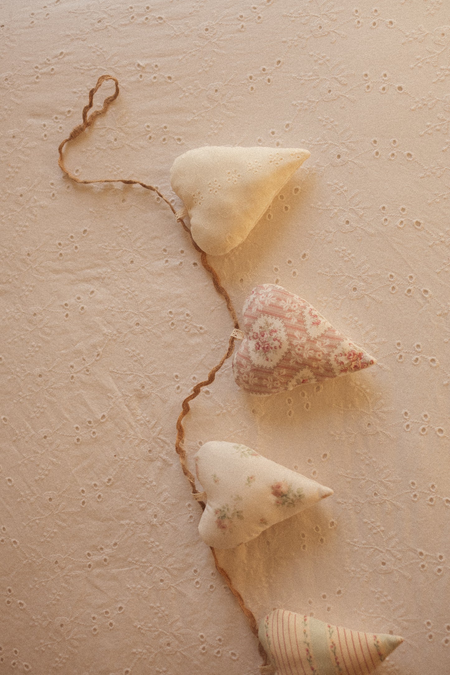 Handmade heart heirloom garland