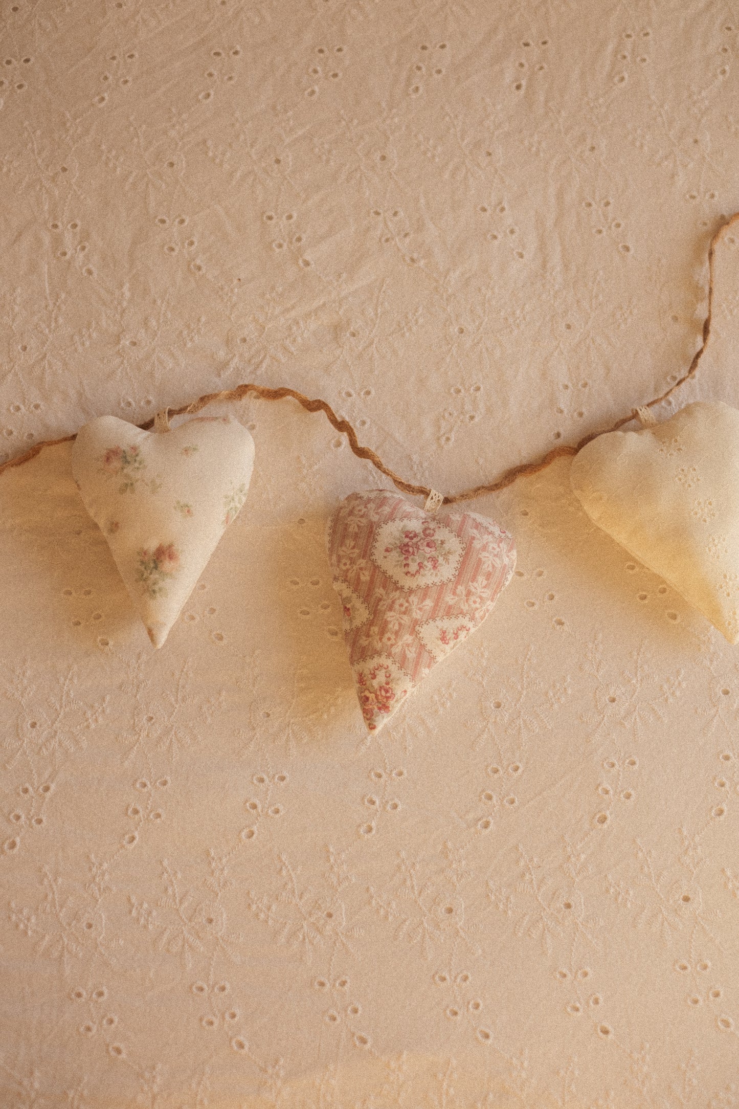Handmade heart heirloom garland