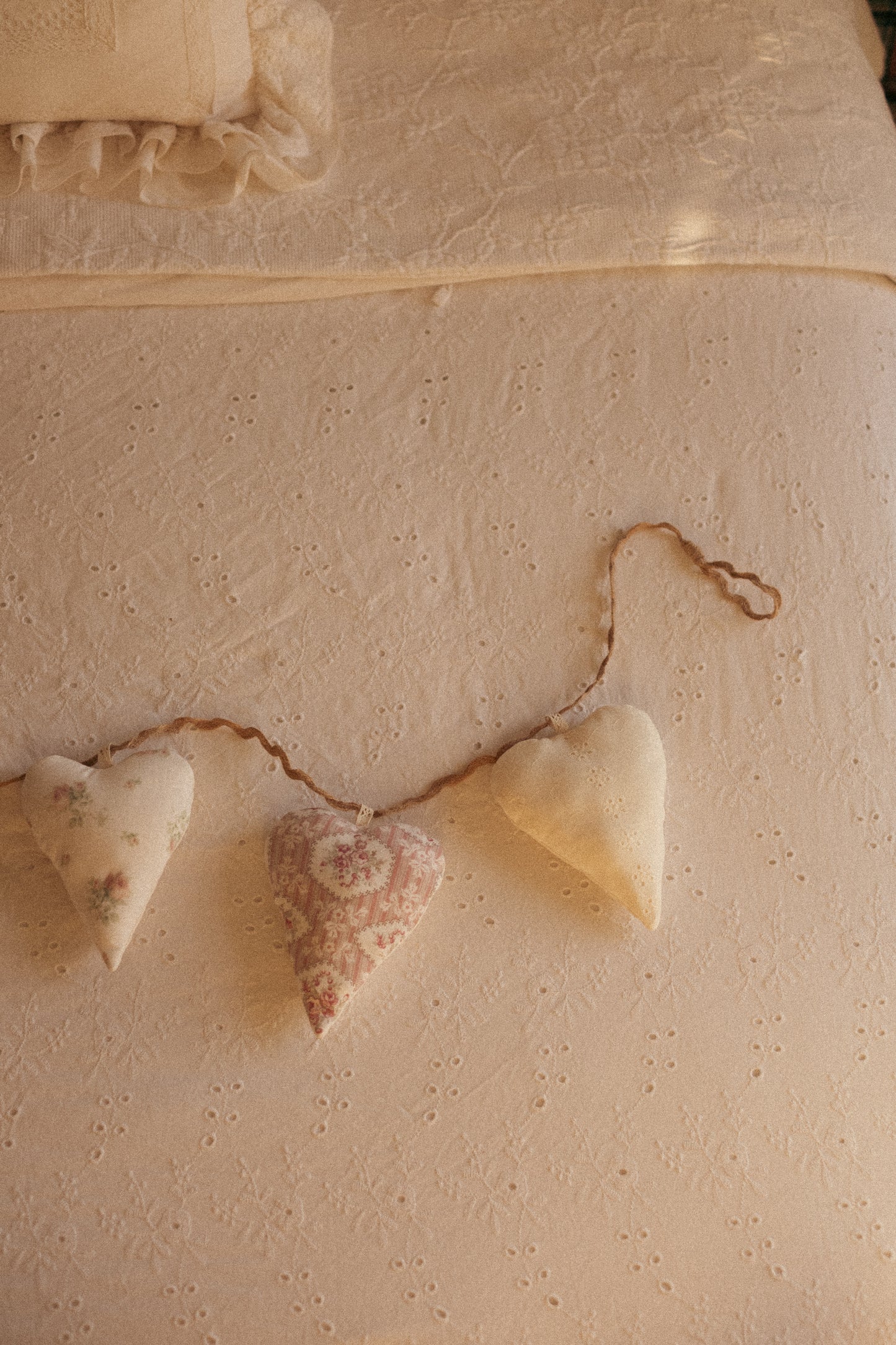 Handmade heart heirloom garland