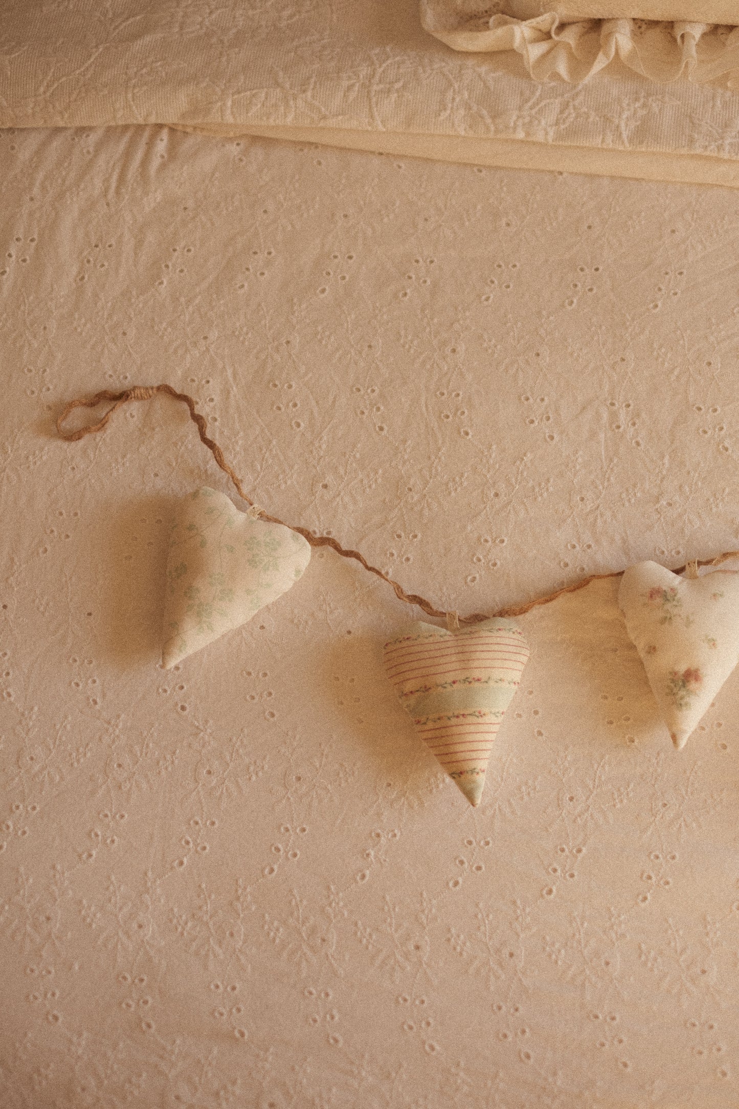 Handmade heart heirloom garland