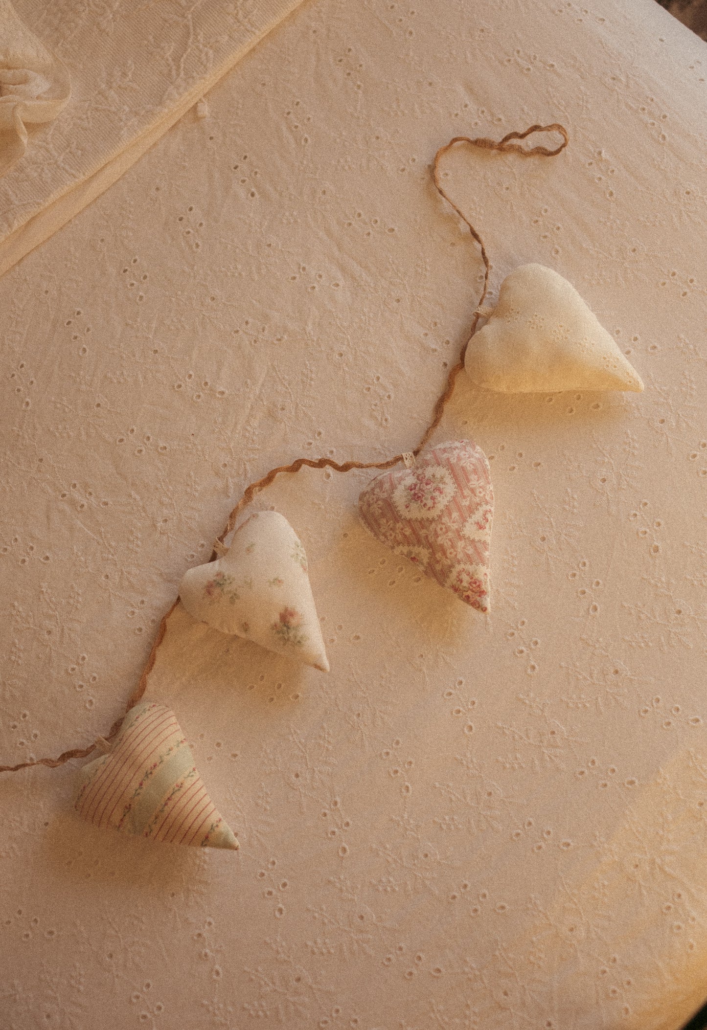 Handmade heart heirloom garland