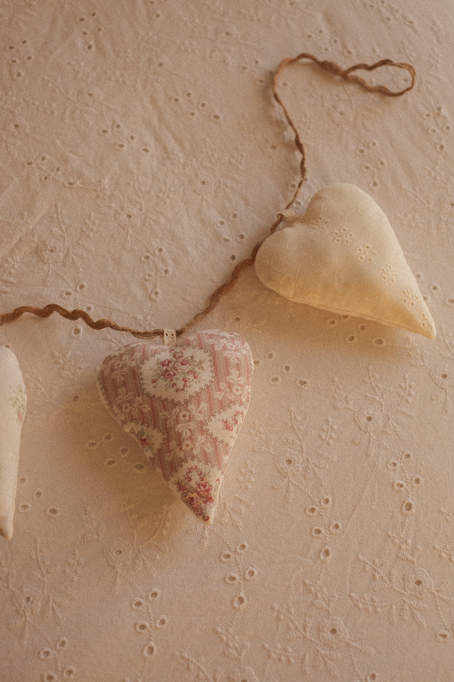 Handmade heart heirloom garland