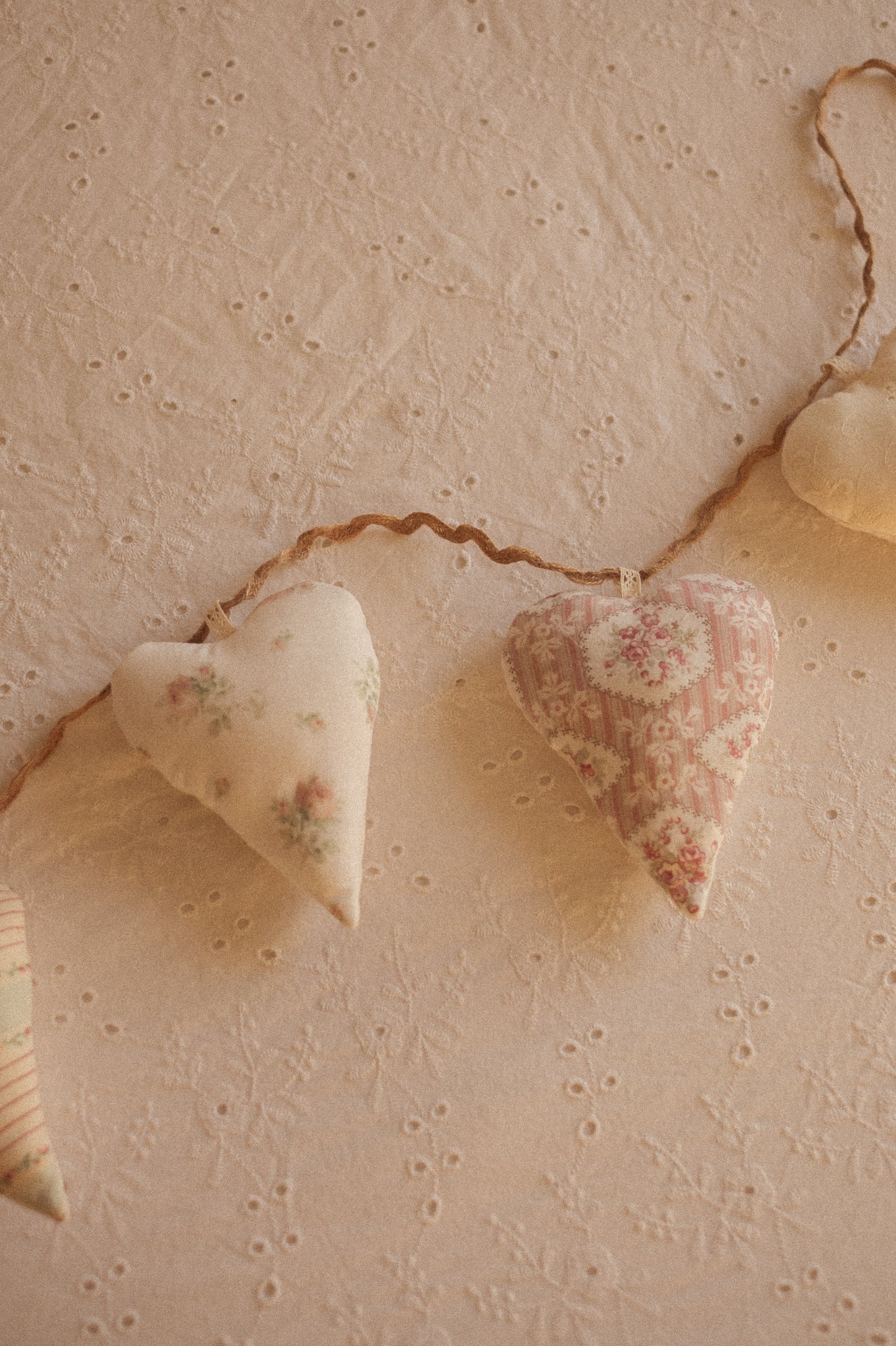 Handmade heart heirloom garland