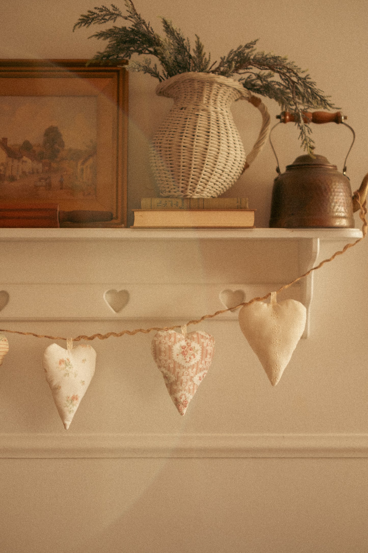 Handmade heart heirloom garland