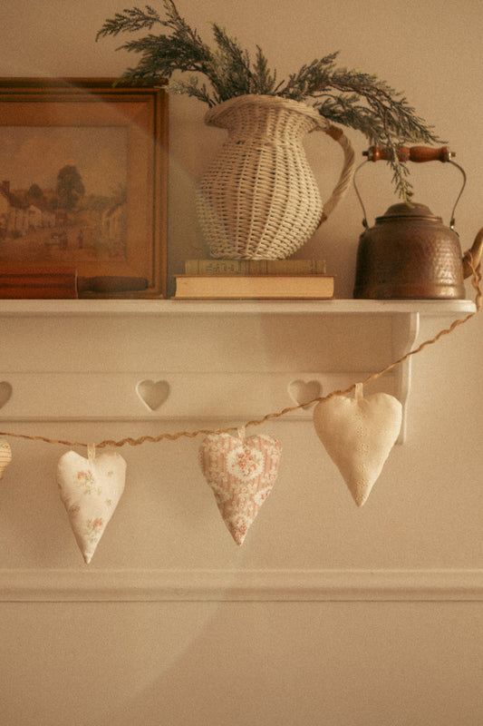 Handmade heart heirloom garland