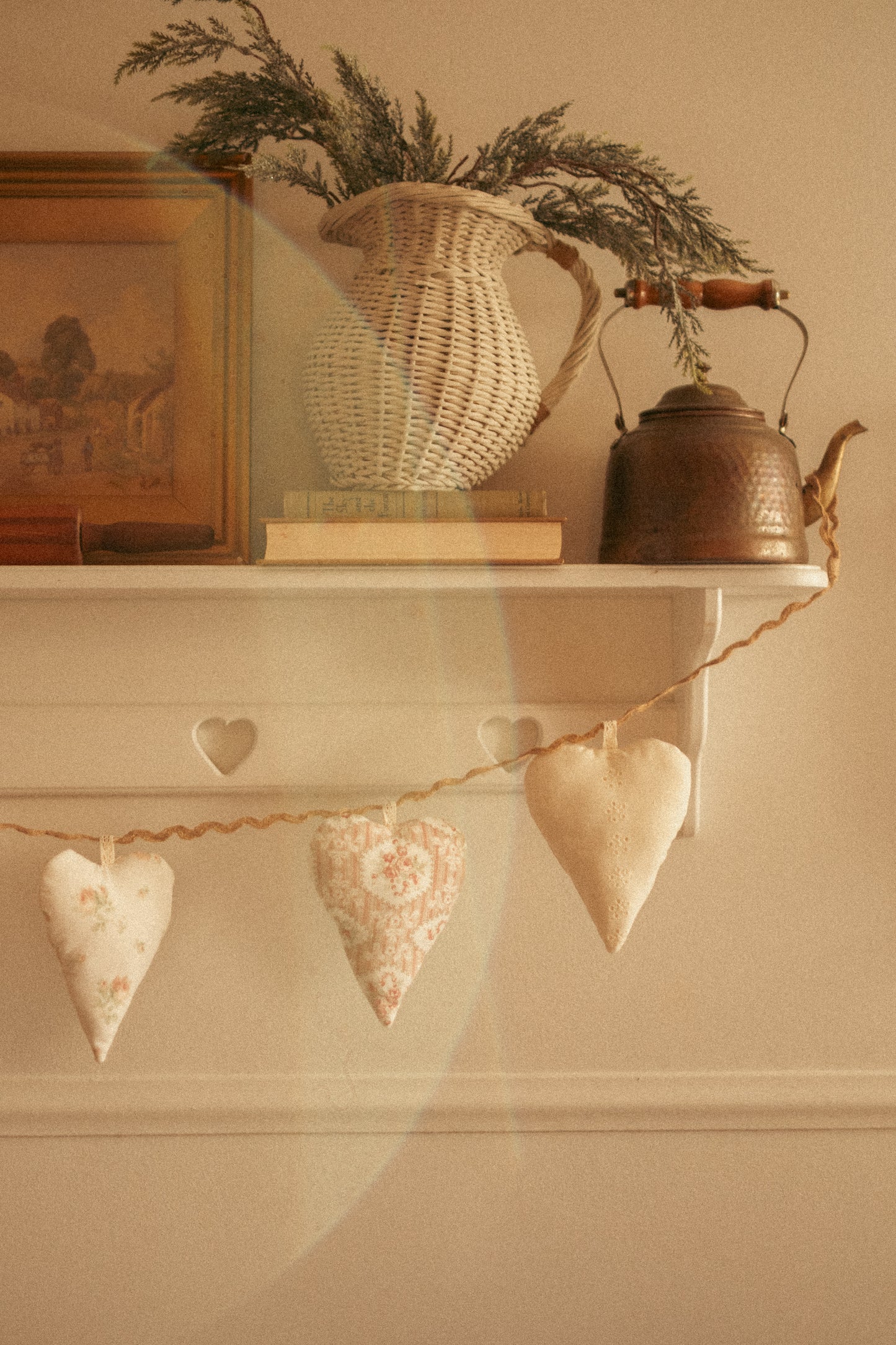 Handmade heart heirloom garland
