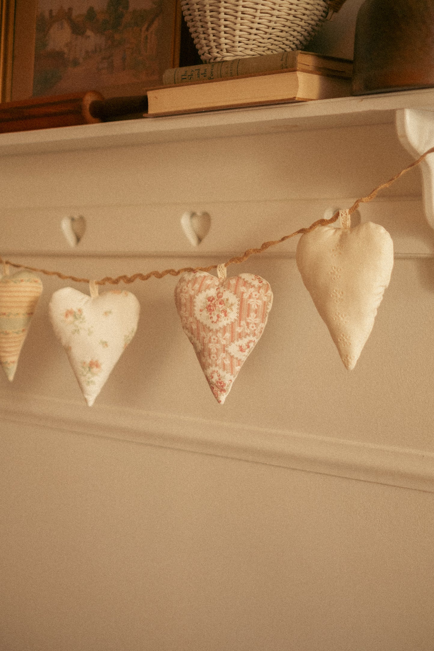 Handmade heart heirloom garland