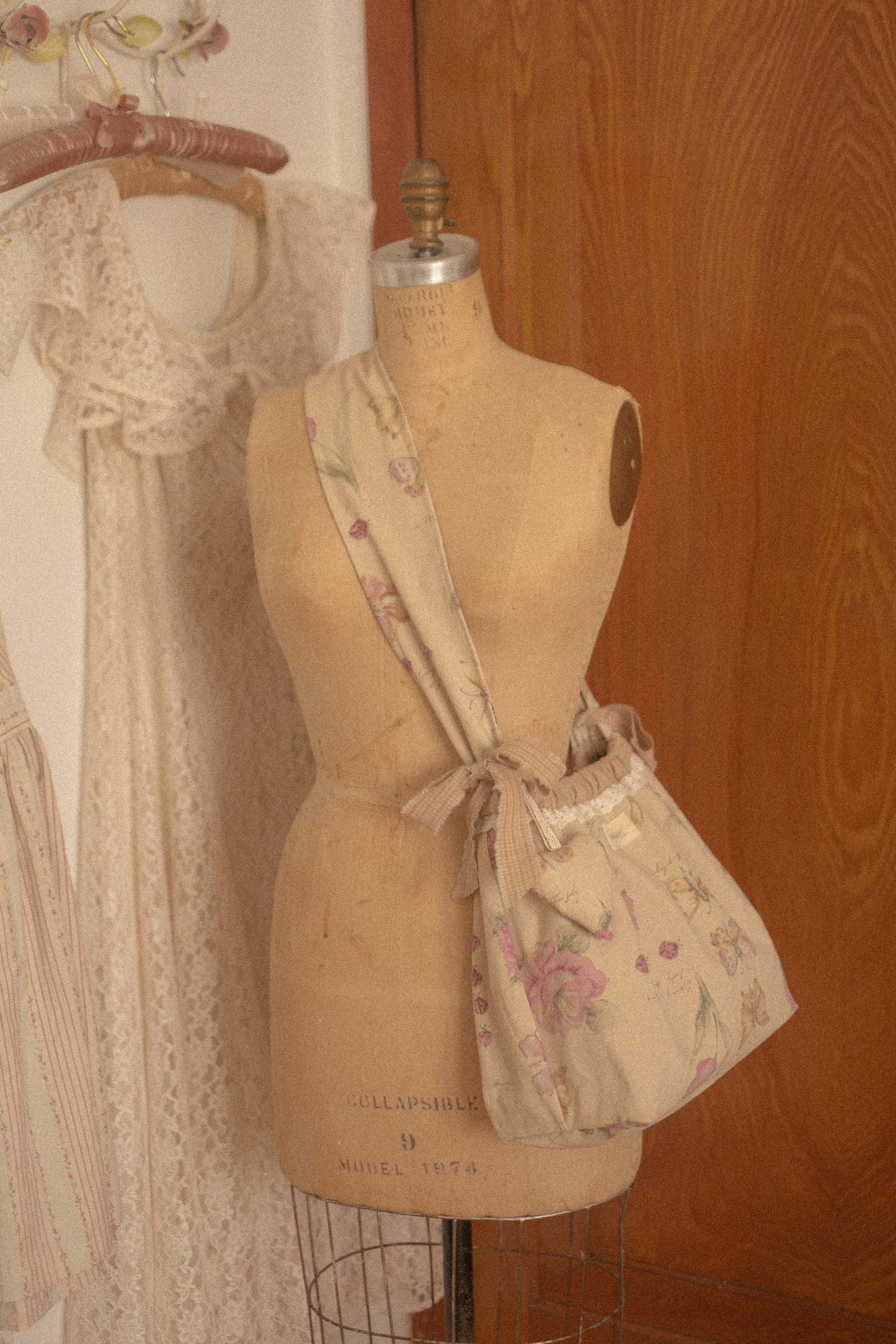 Handmade cotton tote bag - petit papillon