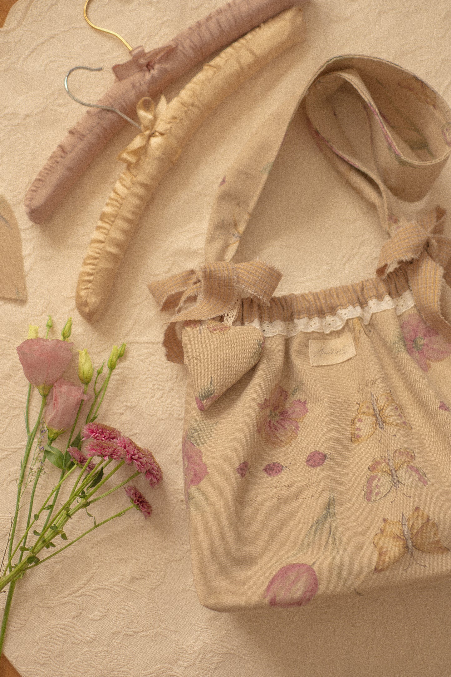 Handmade cotton tote bag - petit papillon