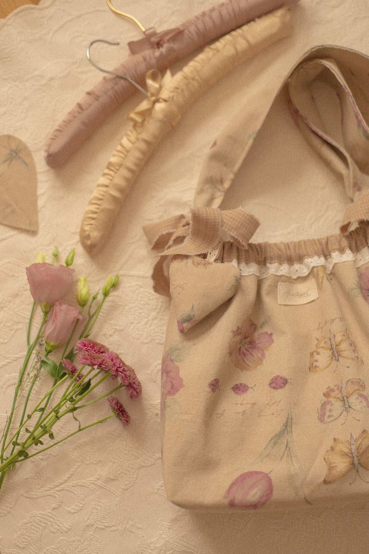 Handmade cotton tote bag - petit papillon