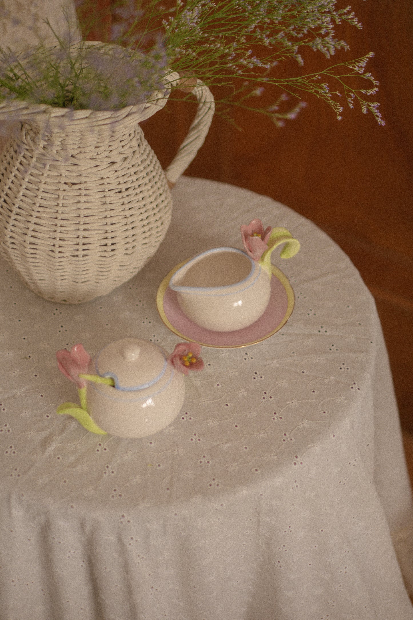 vintage floral tea set