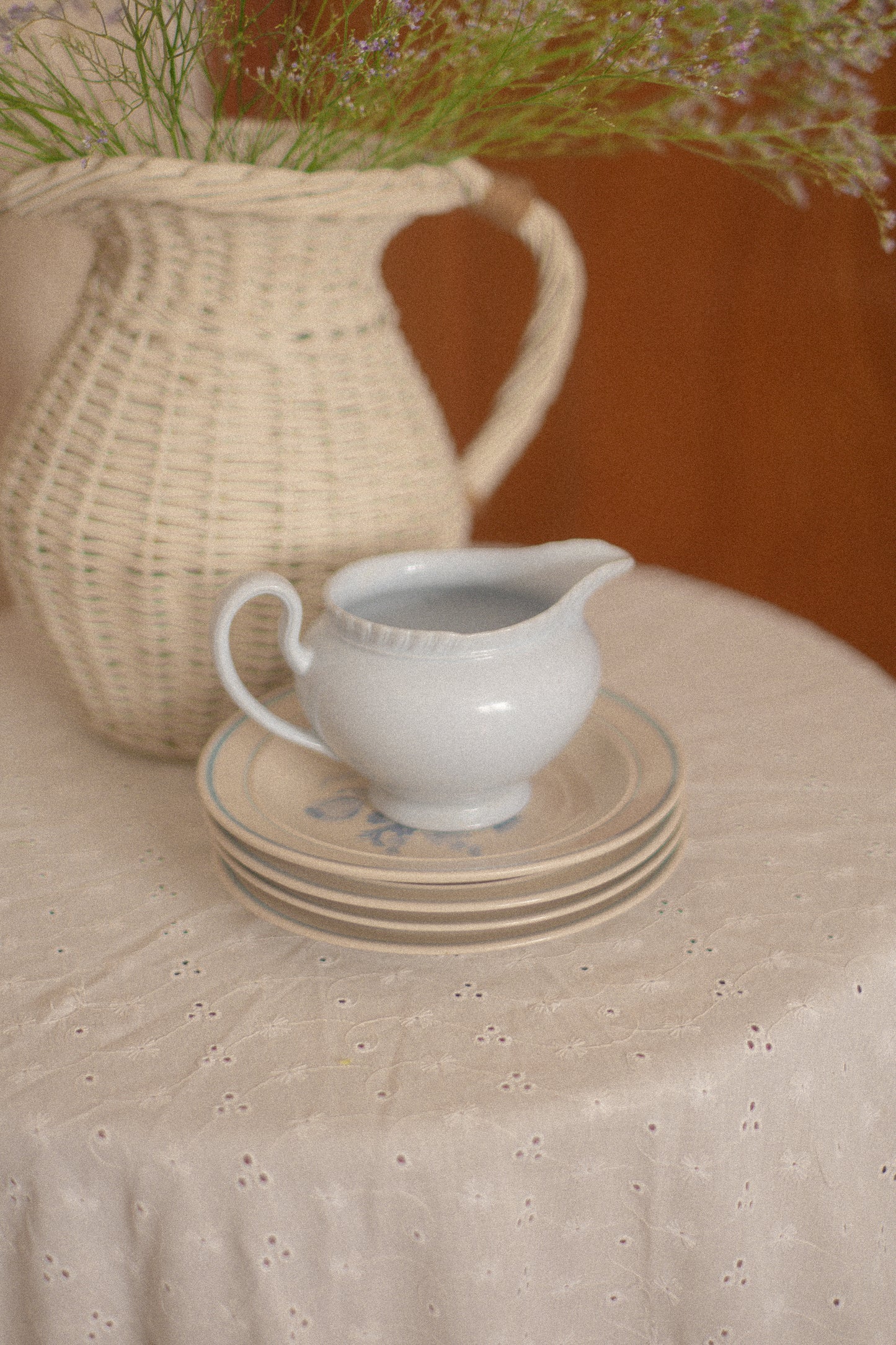 Vintage baby blue creamer dish