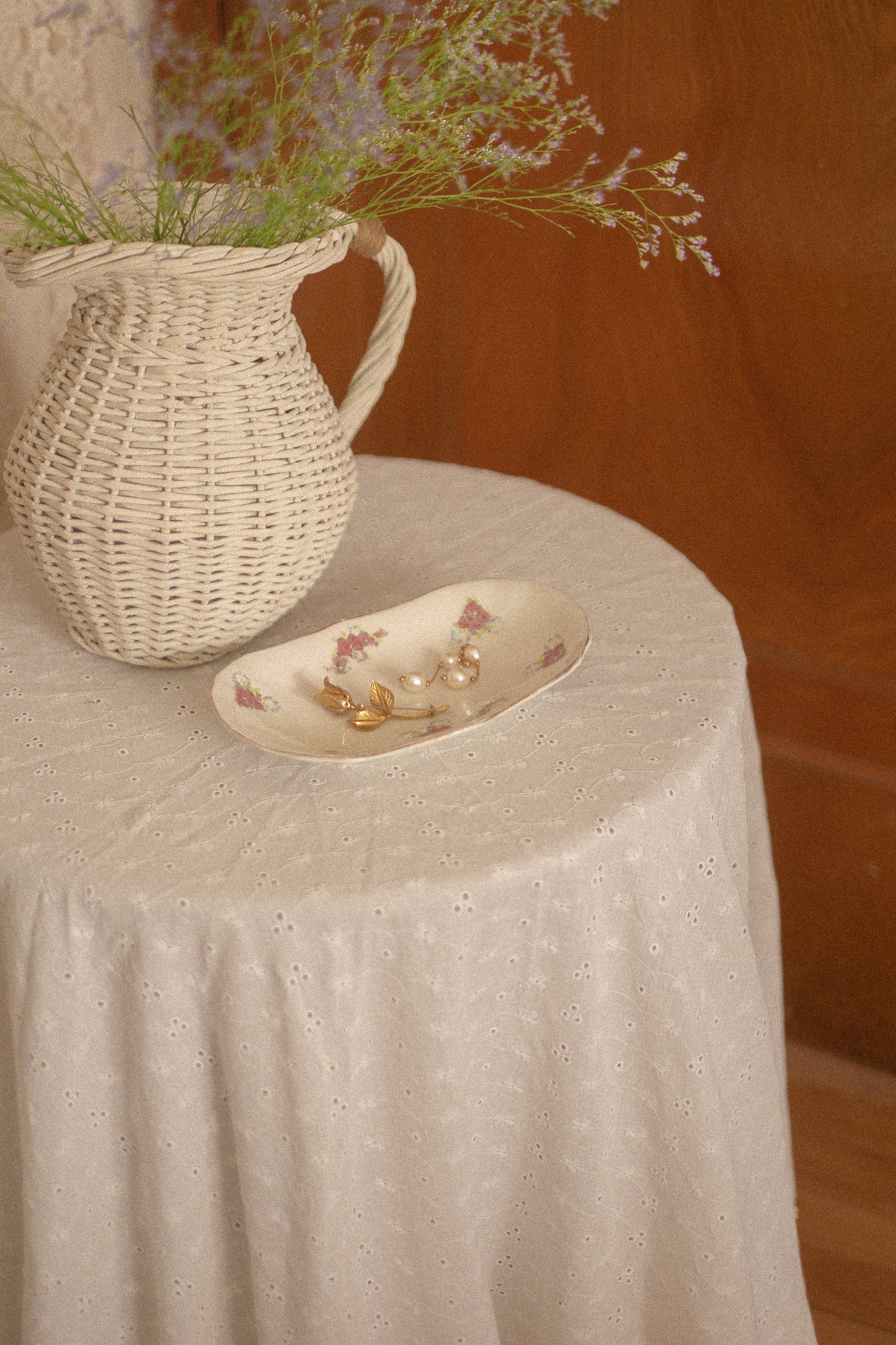 vintage floral trinket dish