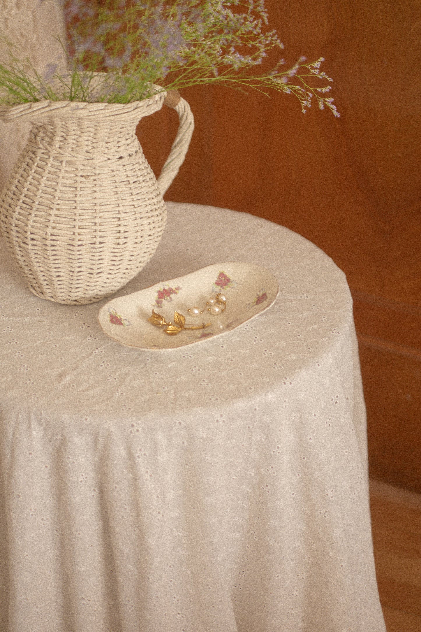 vintage floral trinket dish