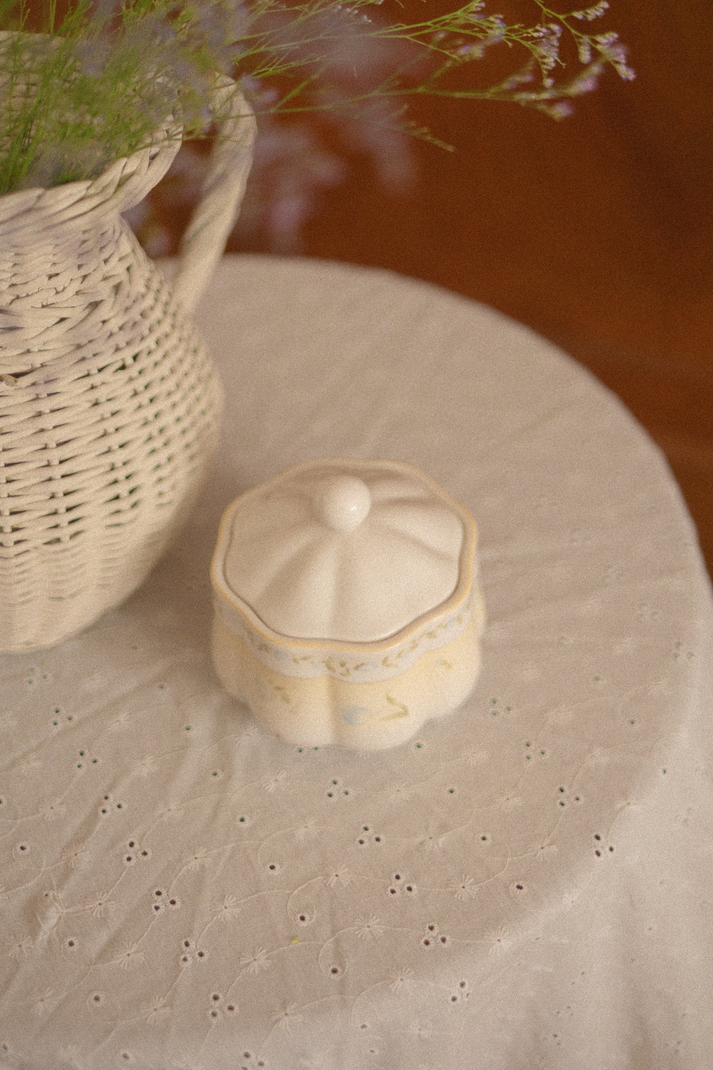 Vintage floral trinket dish