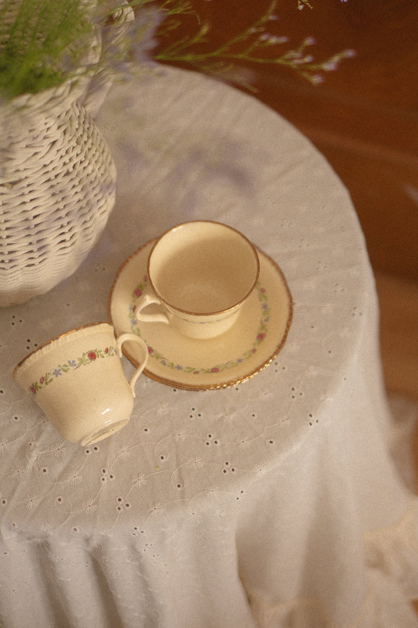 Vintage gold trimmed tea set