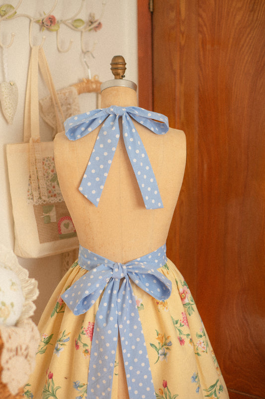 Handmade vintage inspired apron - April Showers
