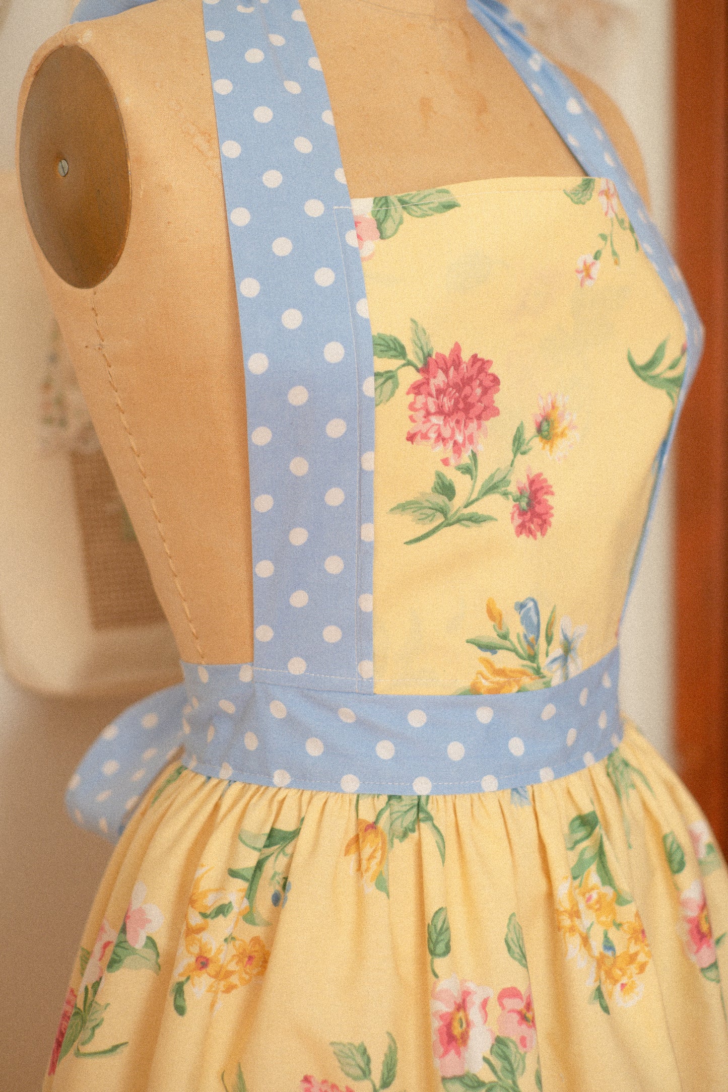 Handmade vintage inspired apron - April Showers
