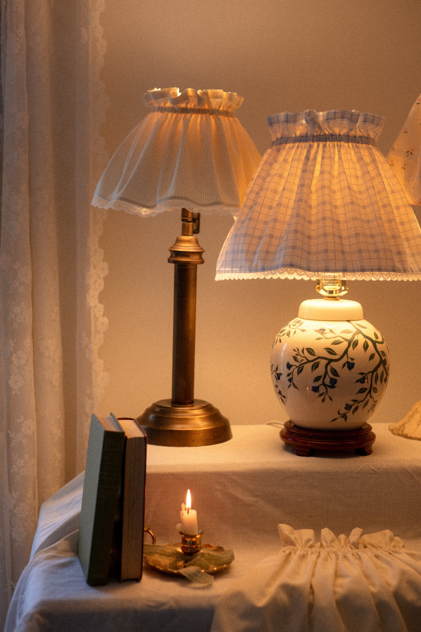 Handmade lampshade cover - Softened Butter