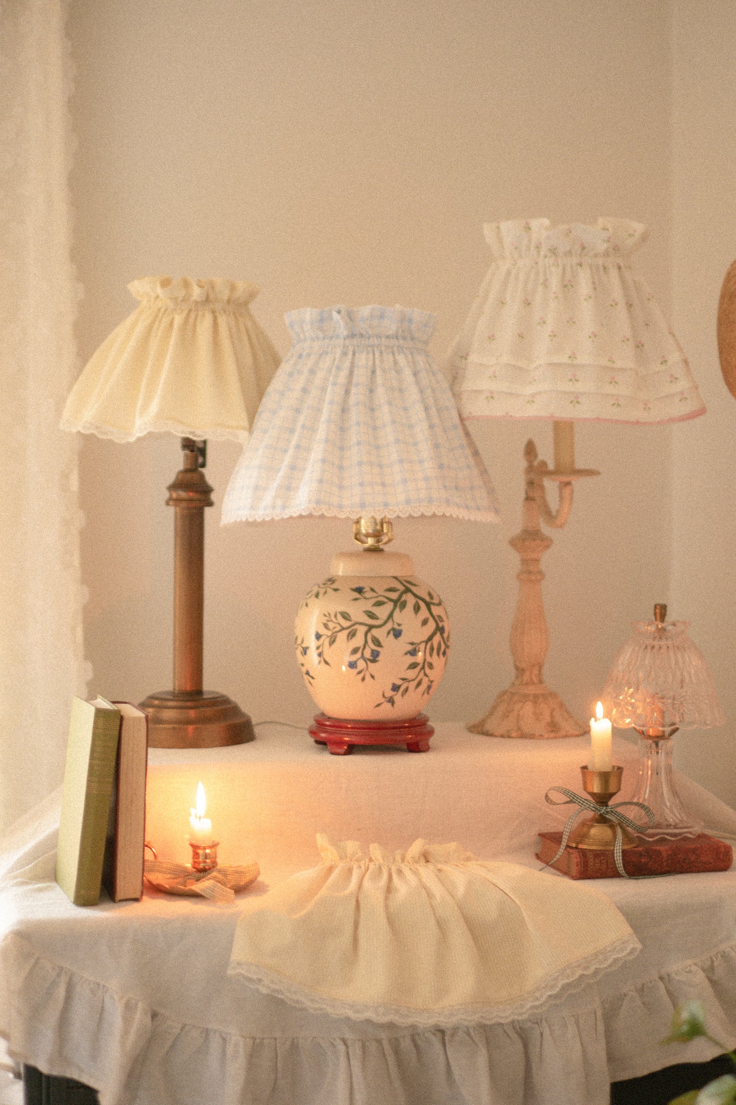 Handmade lampshade cover - Softened Butter