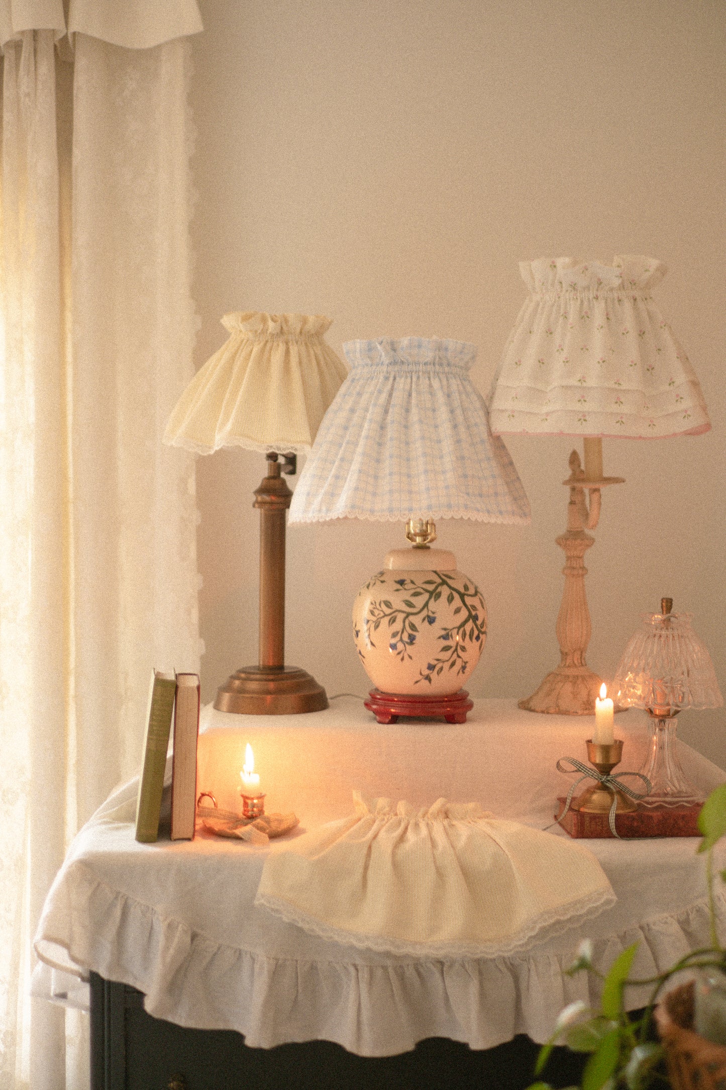 Handmade lampshade cover - Picnic Blanket