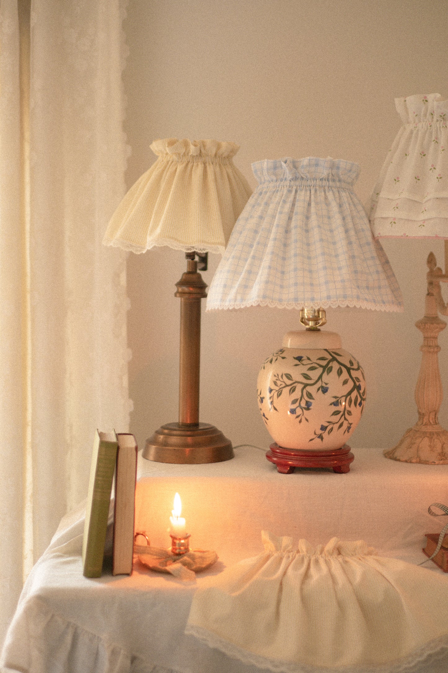 Handmade lampshade cover - Softened Butter