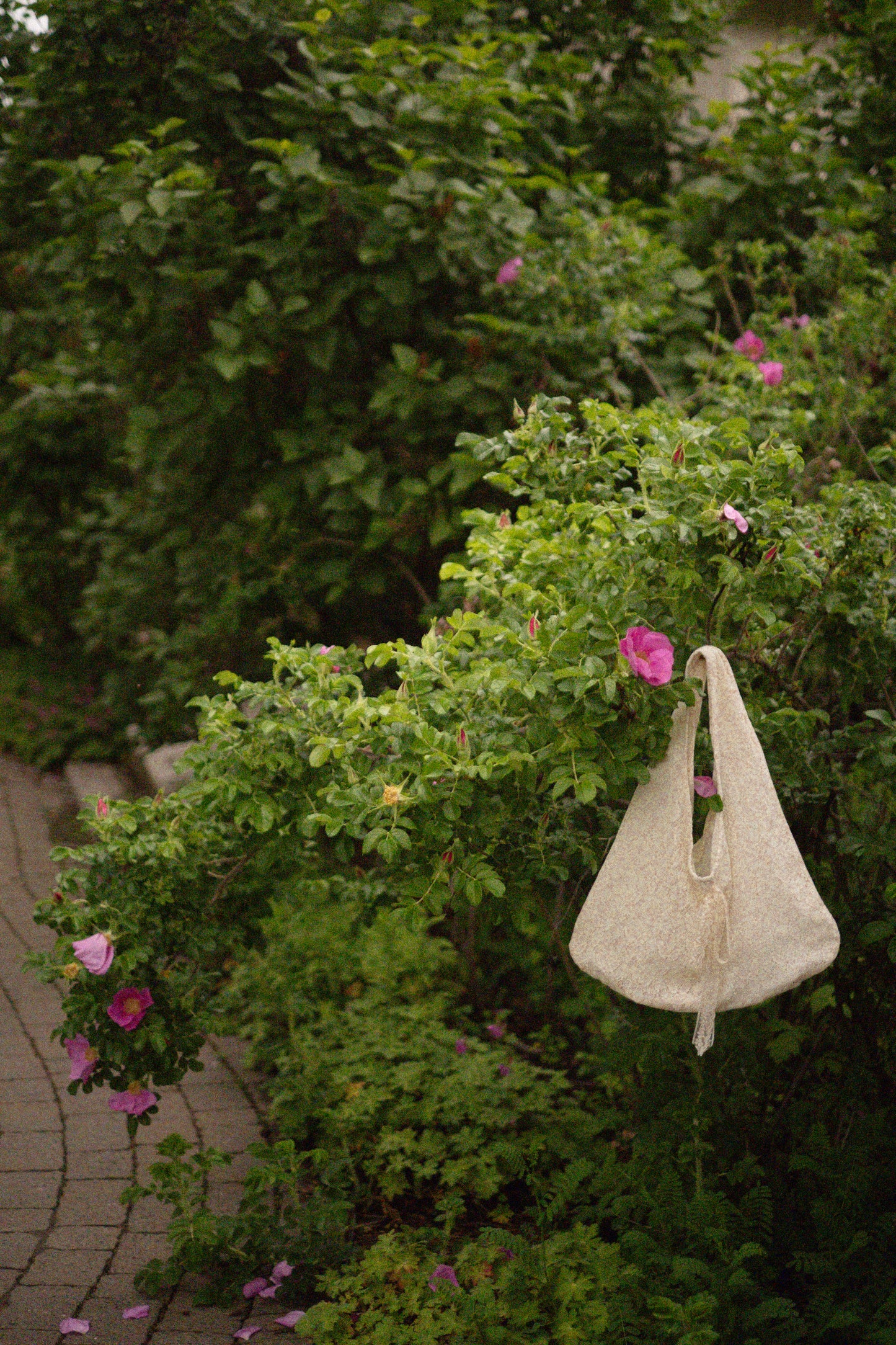 Handmade vintage lace tote