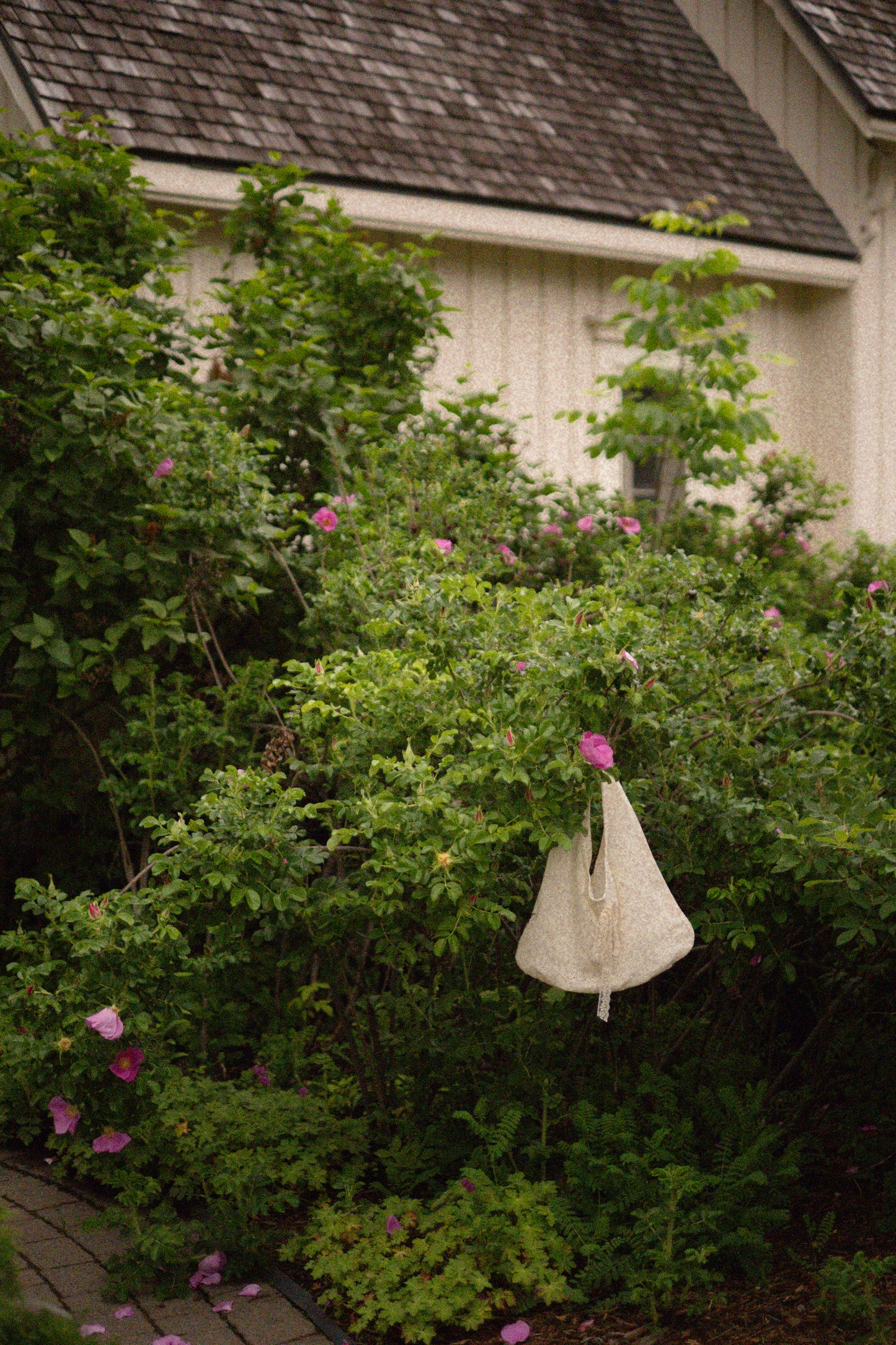 Handmade vintage lace tote