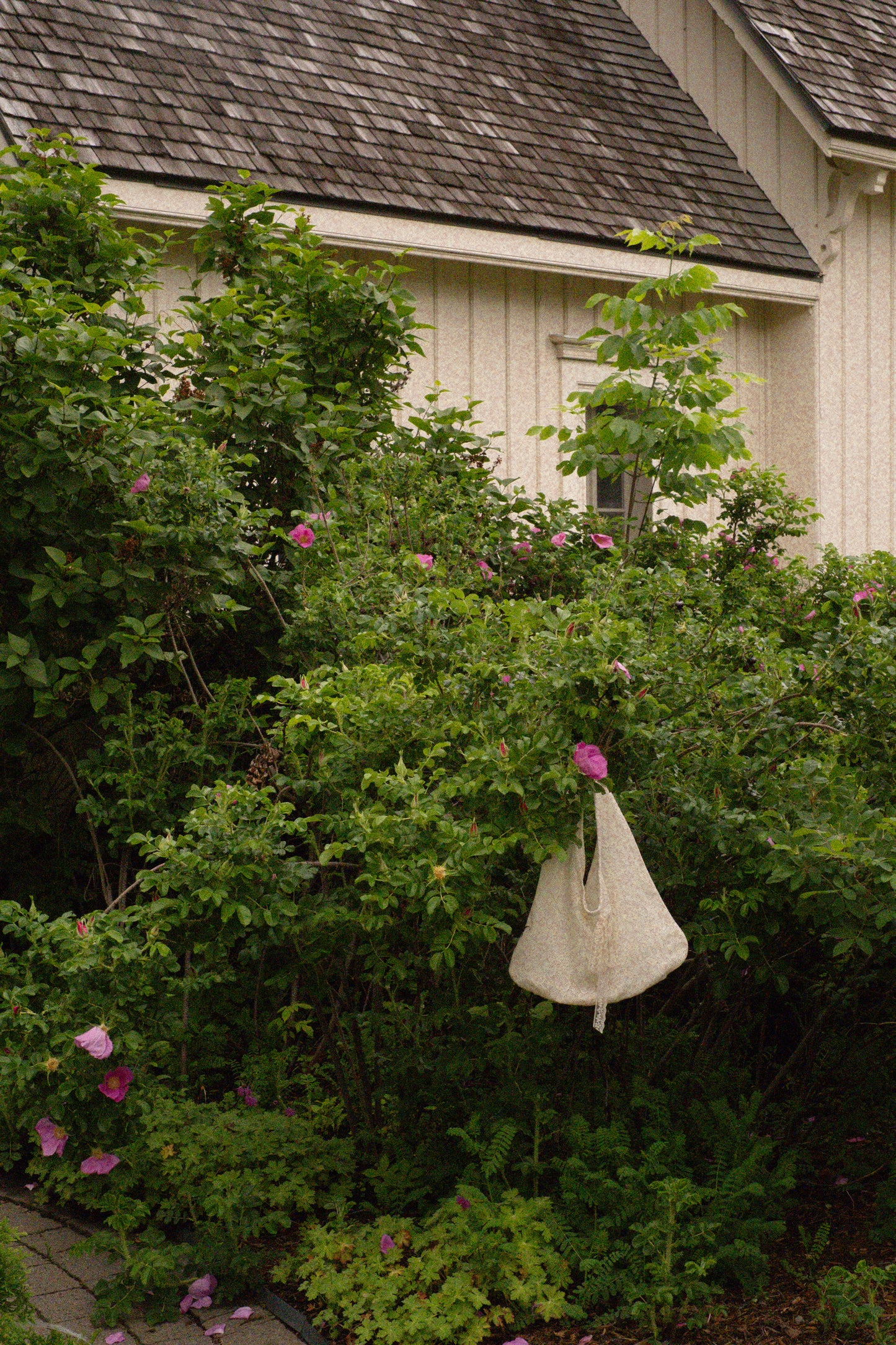Handmade vintage lace tote