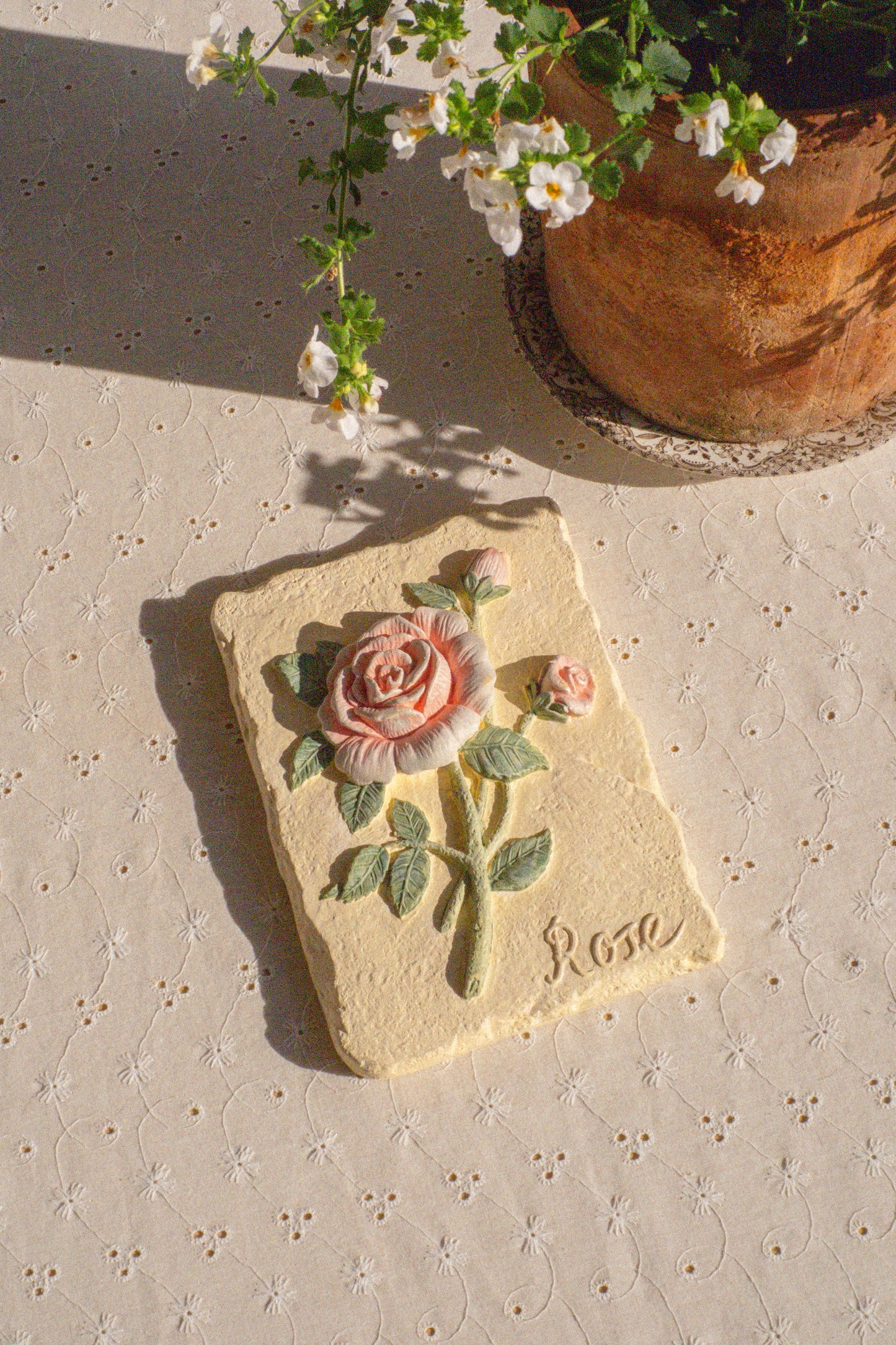 Vintage rose wall hanging