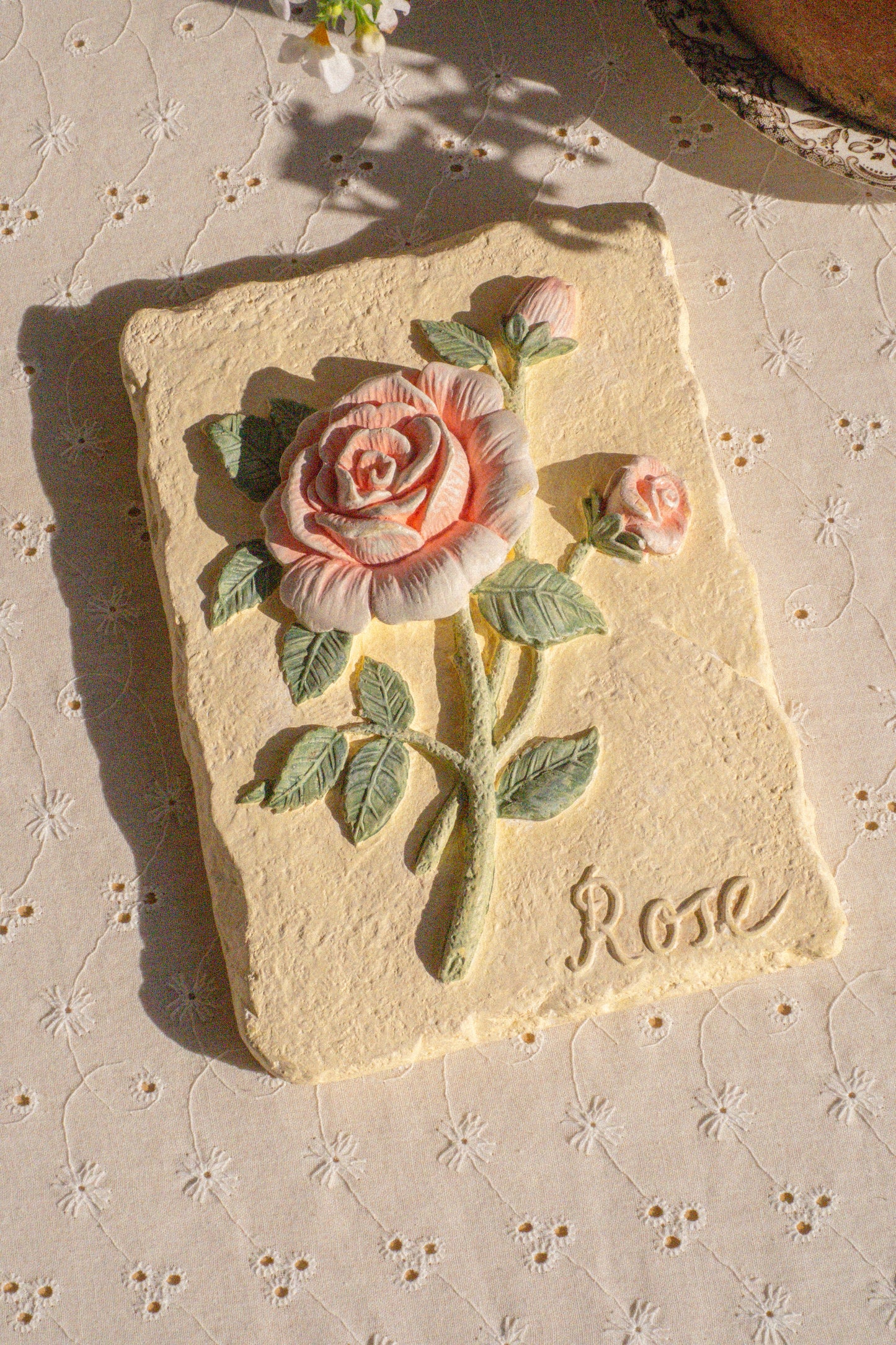 Vintage rose wall hanging
