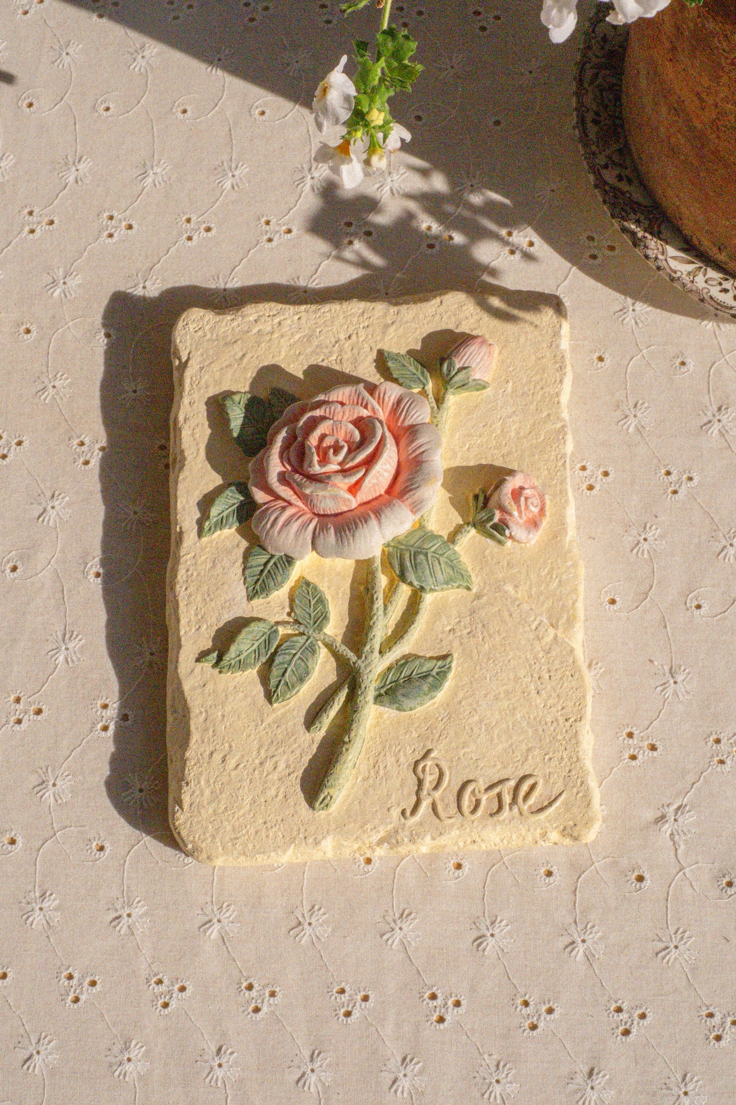 Vintage rose wall hanging
