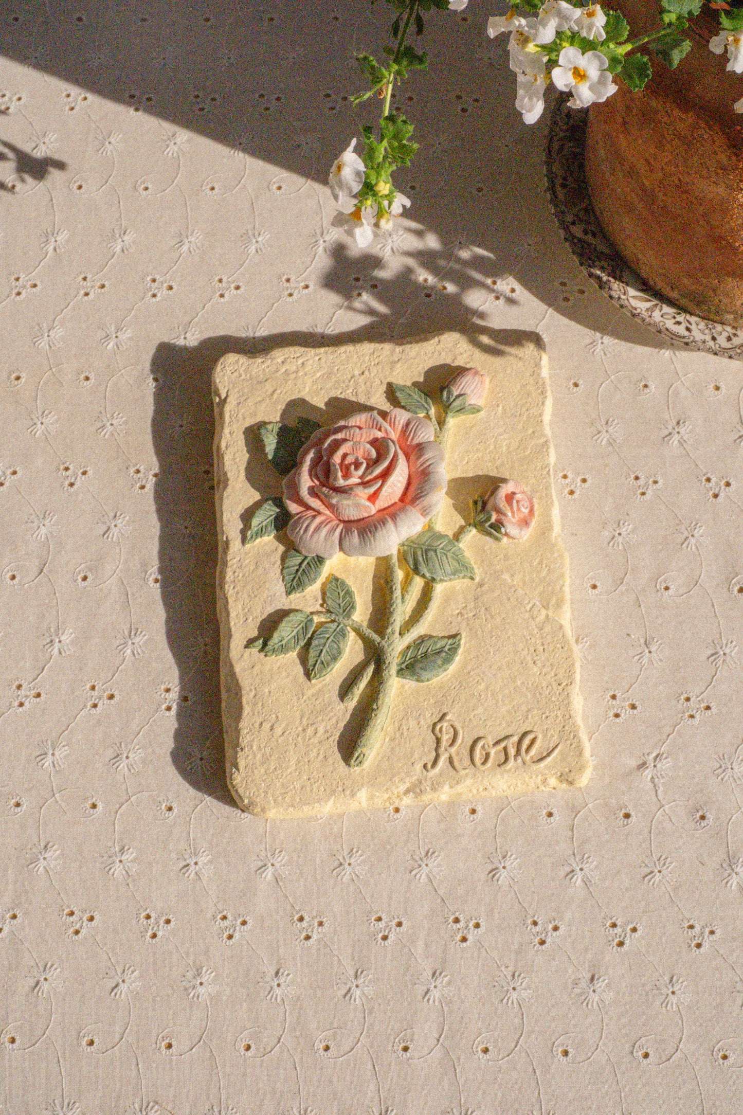 Vintage rose wall hanging