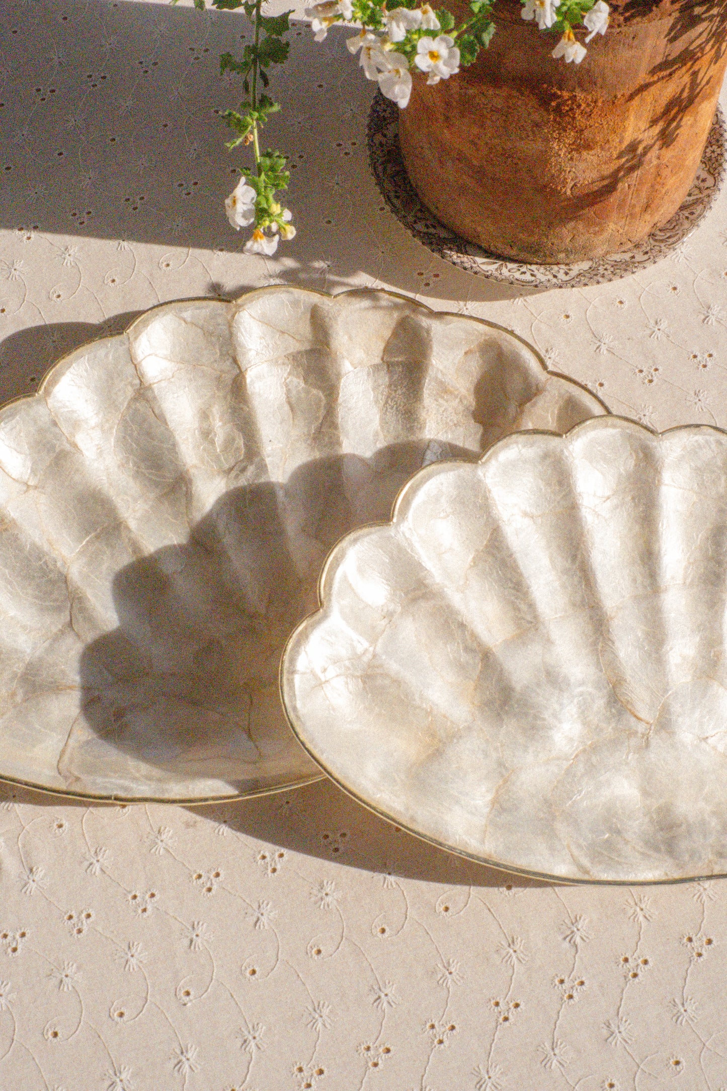 Vintage seashell tray set
